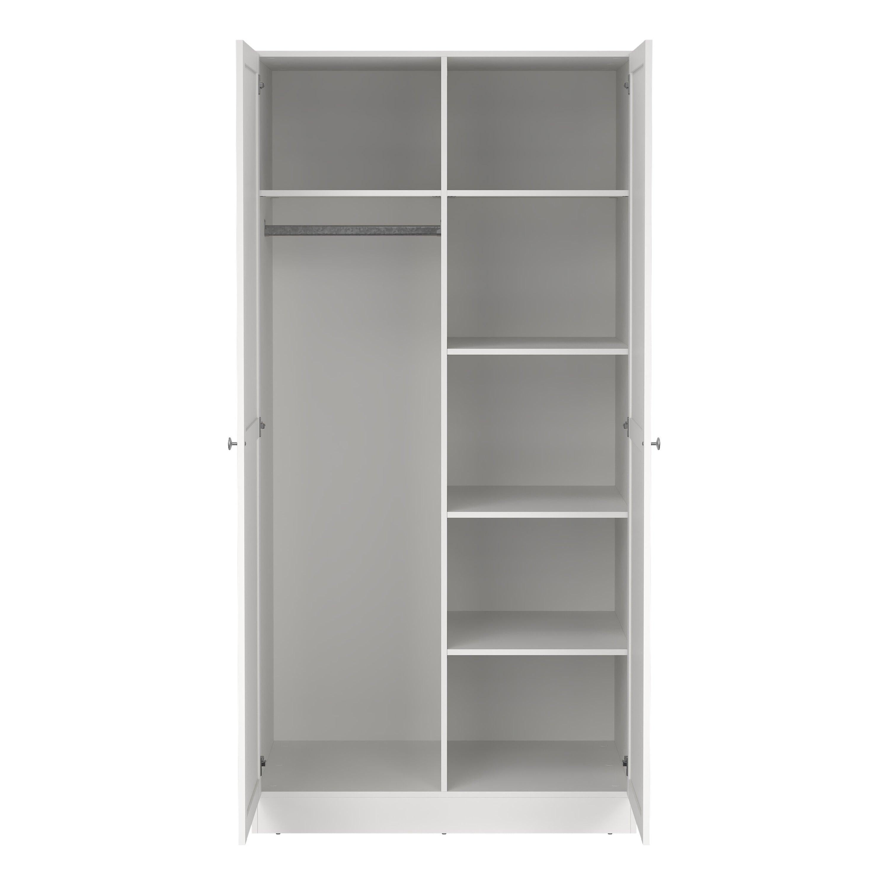 Brande Wardrobe with 2 Frame Doors in White - image 6
