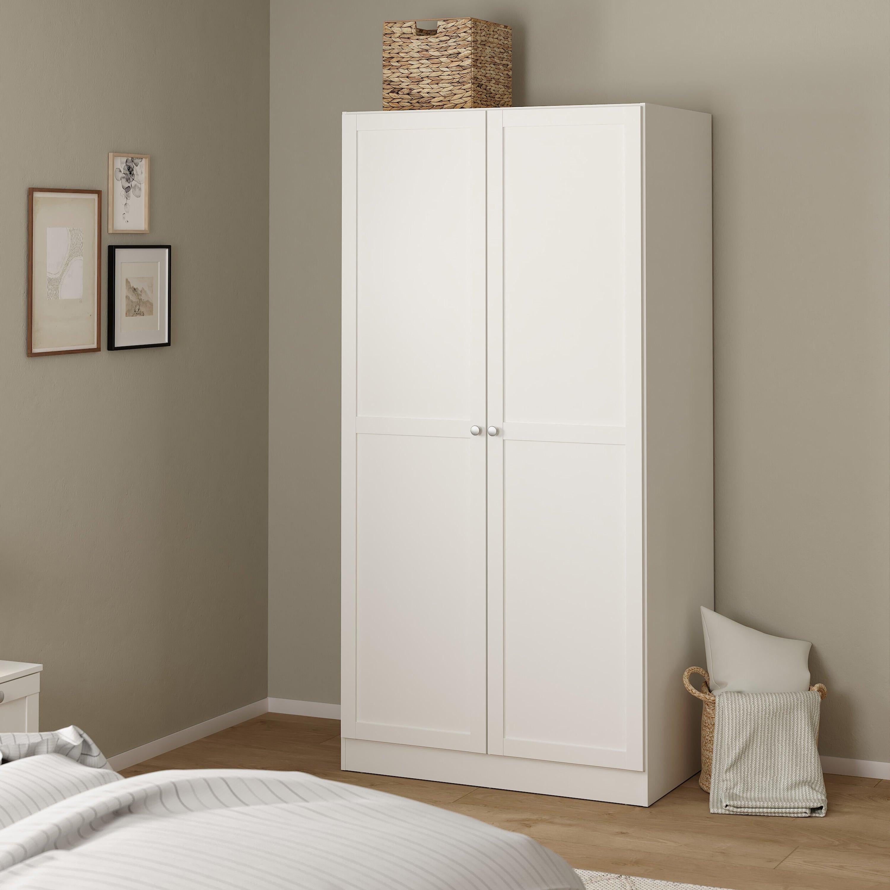 Brande Wardrobe with 2 Frame Doors in White - image 8