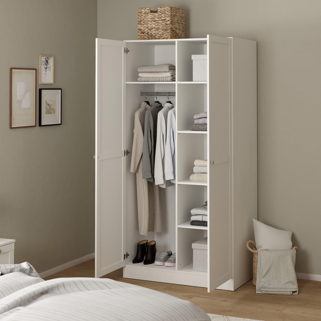 Brande Wardrobe with 2 Frame Doors in White - image 9