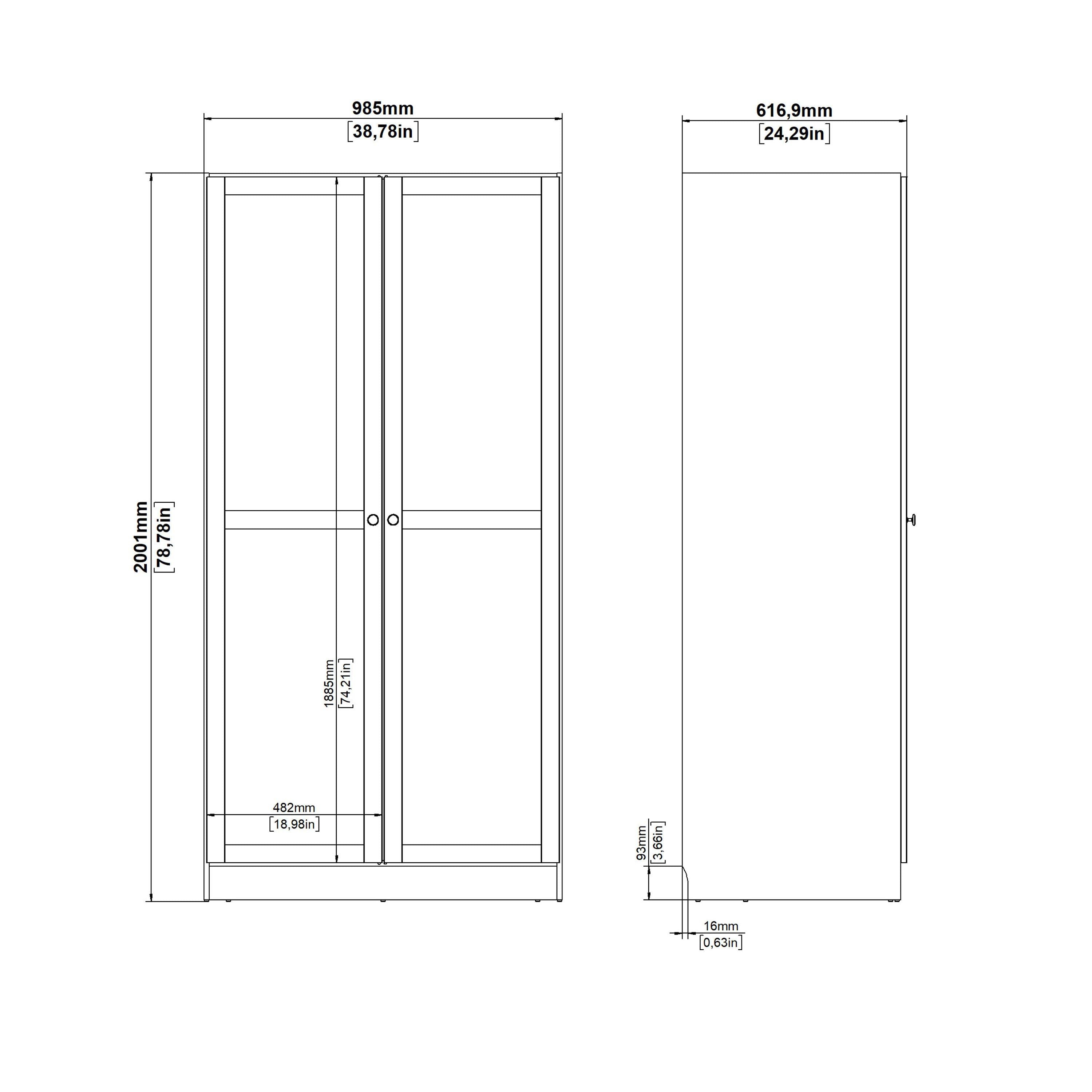 Brande Wardrobe with 2 Frame Doors in Jackson Hickory - image 13