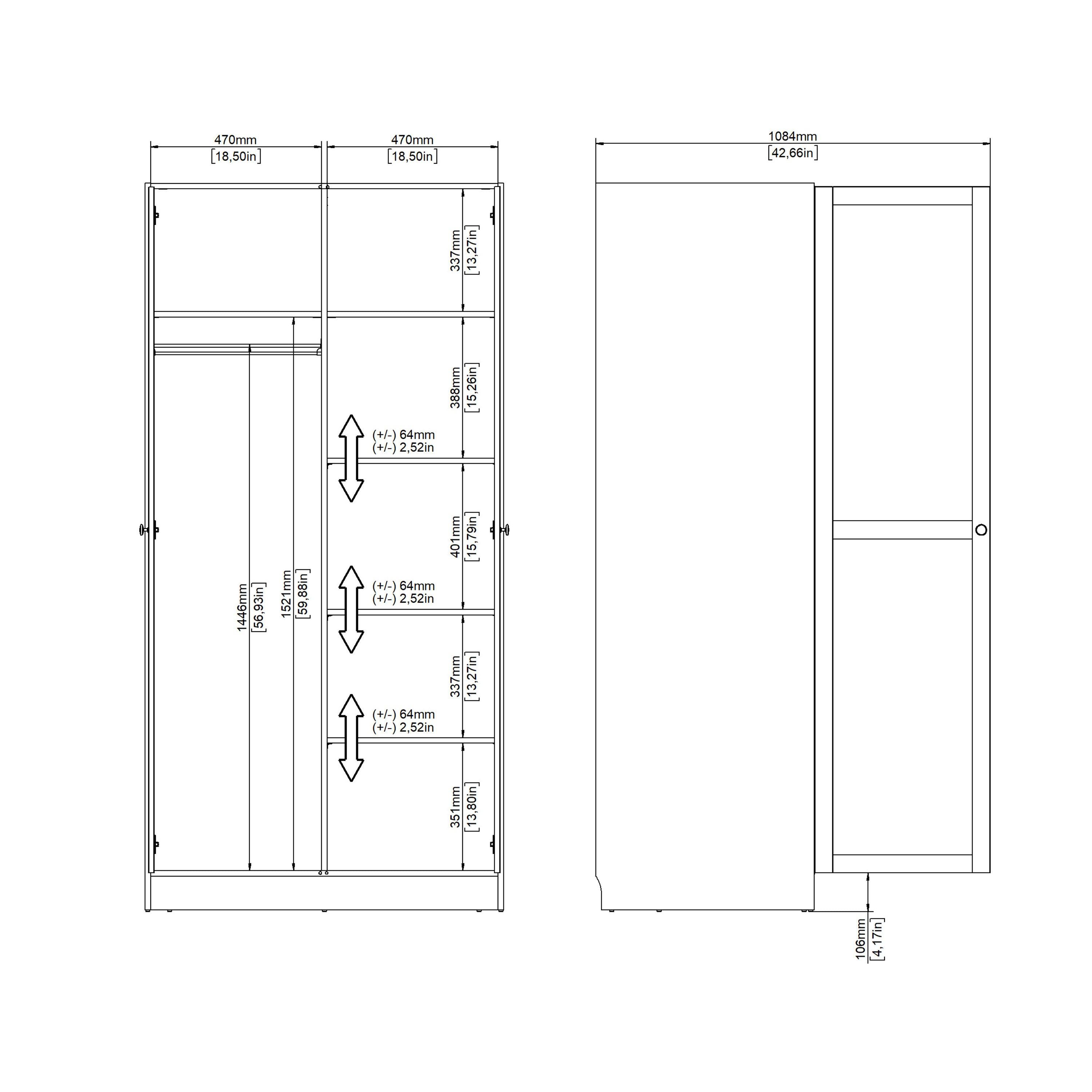 Brande Wardrobe with 2 Frame Doors in Jackson Hickory - image 14