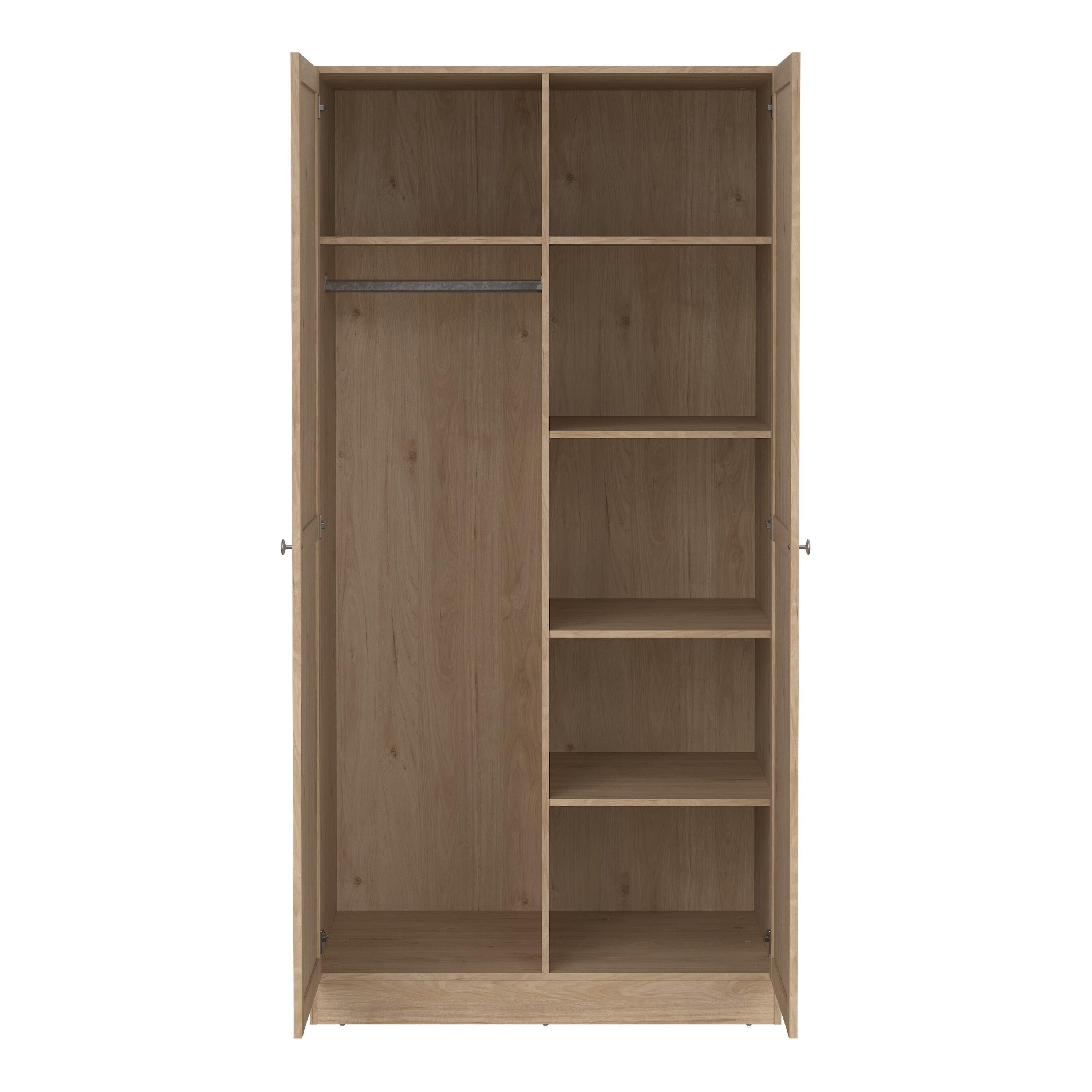 Brande Wardrobe with 2 Frame Doors in Jackson Hickory - image 6