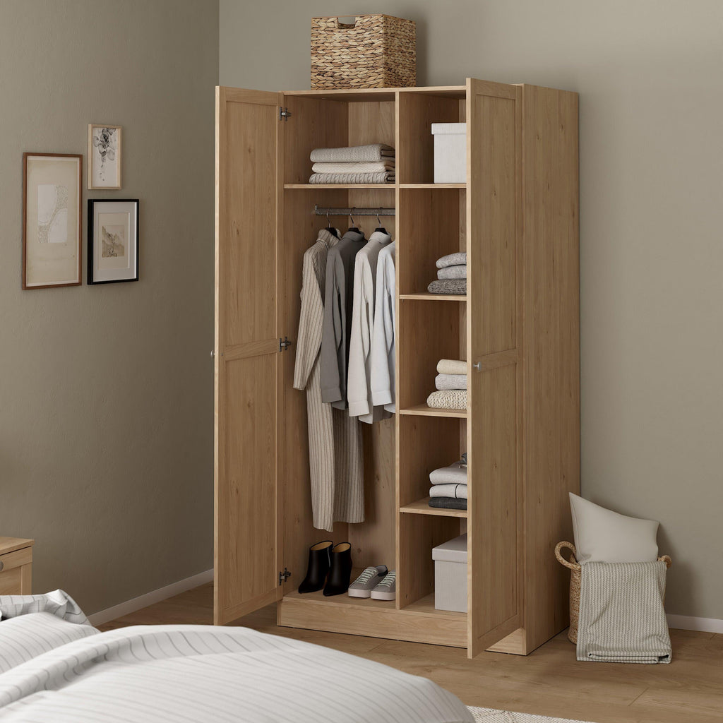 Brande Wardrobe with 2 Frame Doors in Jackson Hickory - image 9