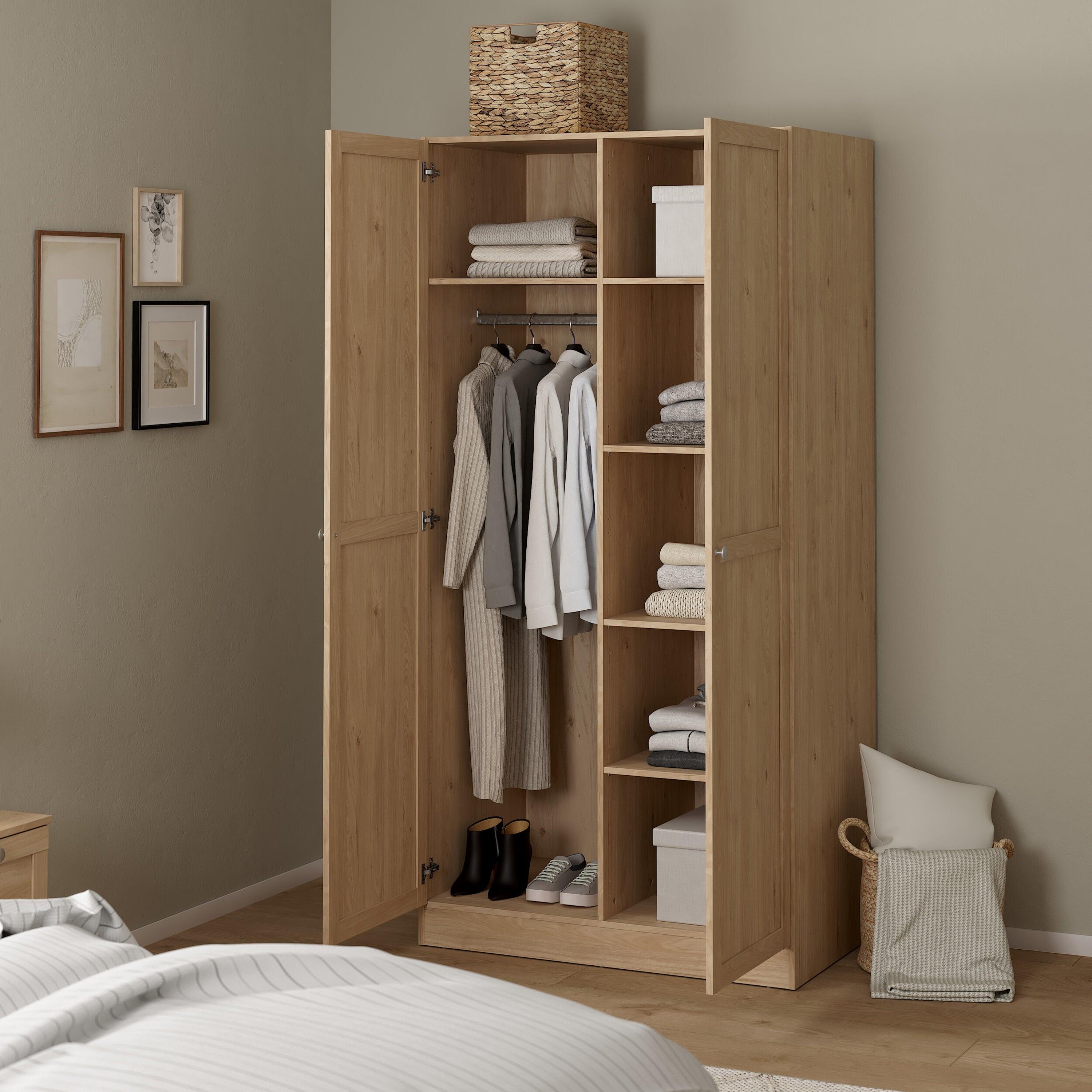 Brande Wardrobe with 2 Frame Doors in Jackson Hickory - image 9