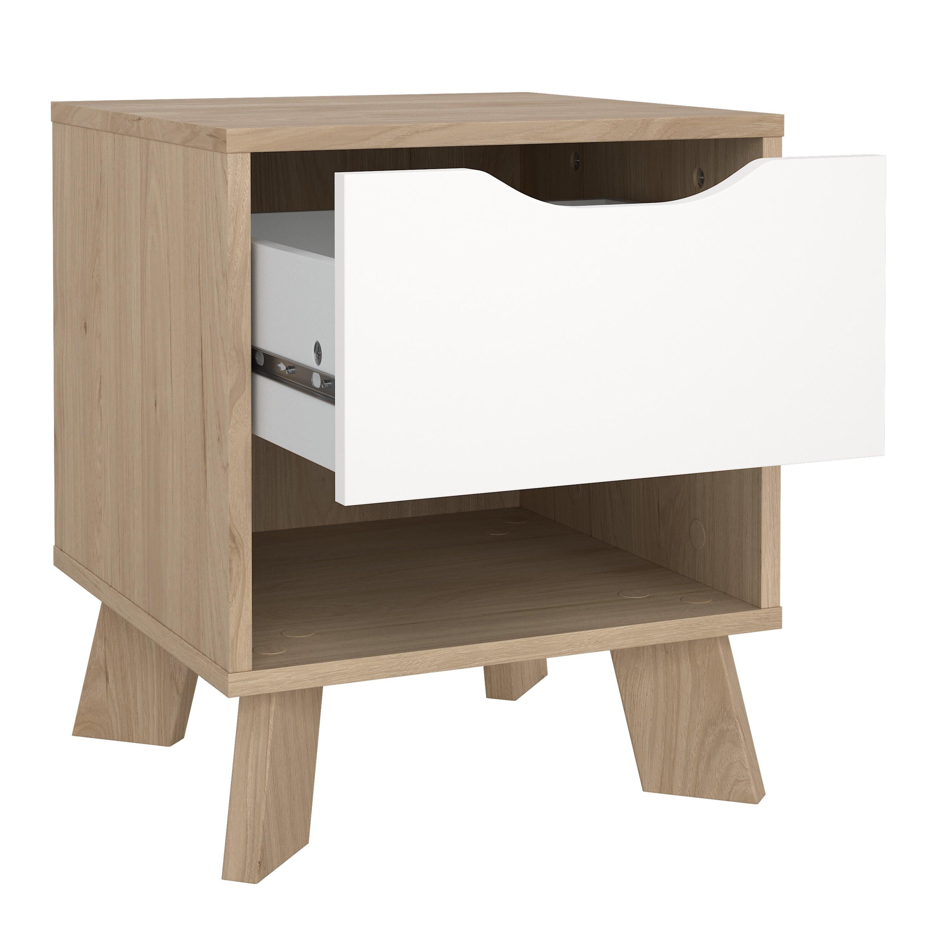 Ikast Nightstand 1 Drawer in Jackson Hickory and White - image 6