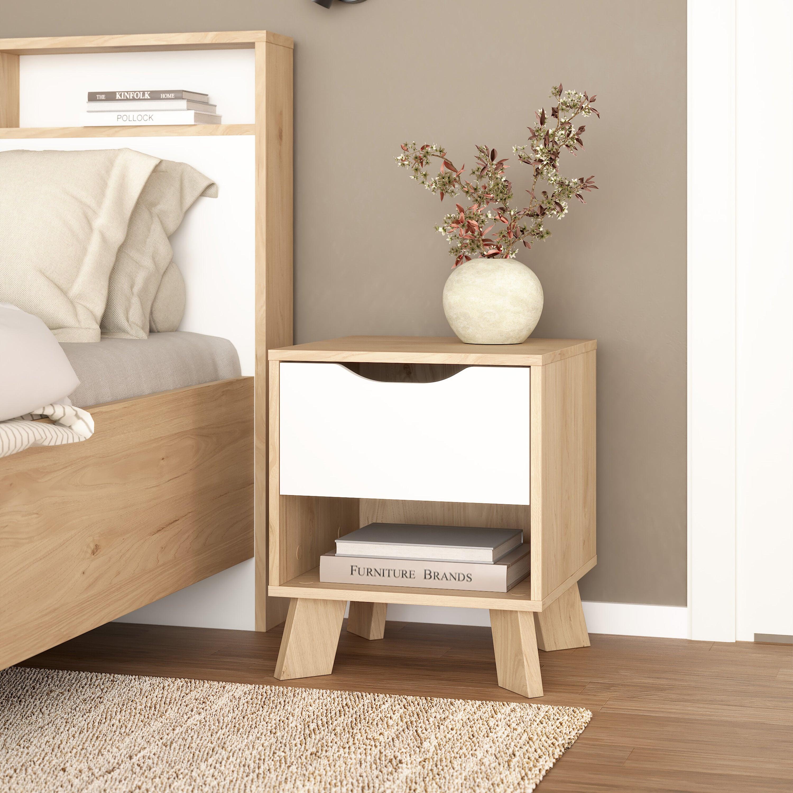 Ikast Nightstand 1 Drawer in Jackson Hickory and White - image 9