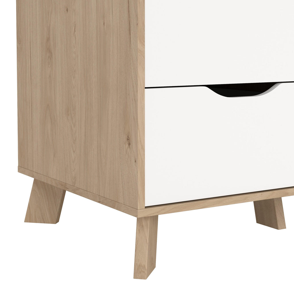 Ikast Wardrobe 3 Doors and 2 Drawers with Mirror in Jackson Hickory and White - image 11