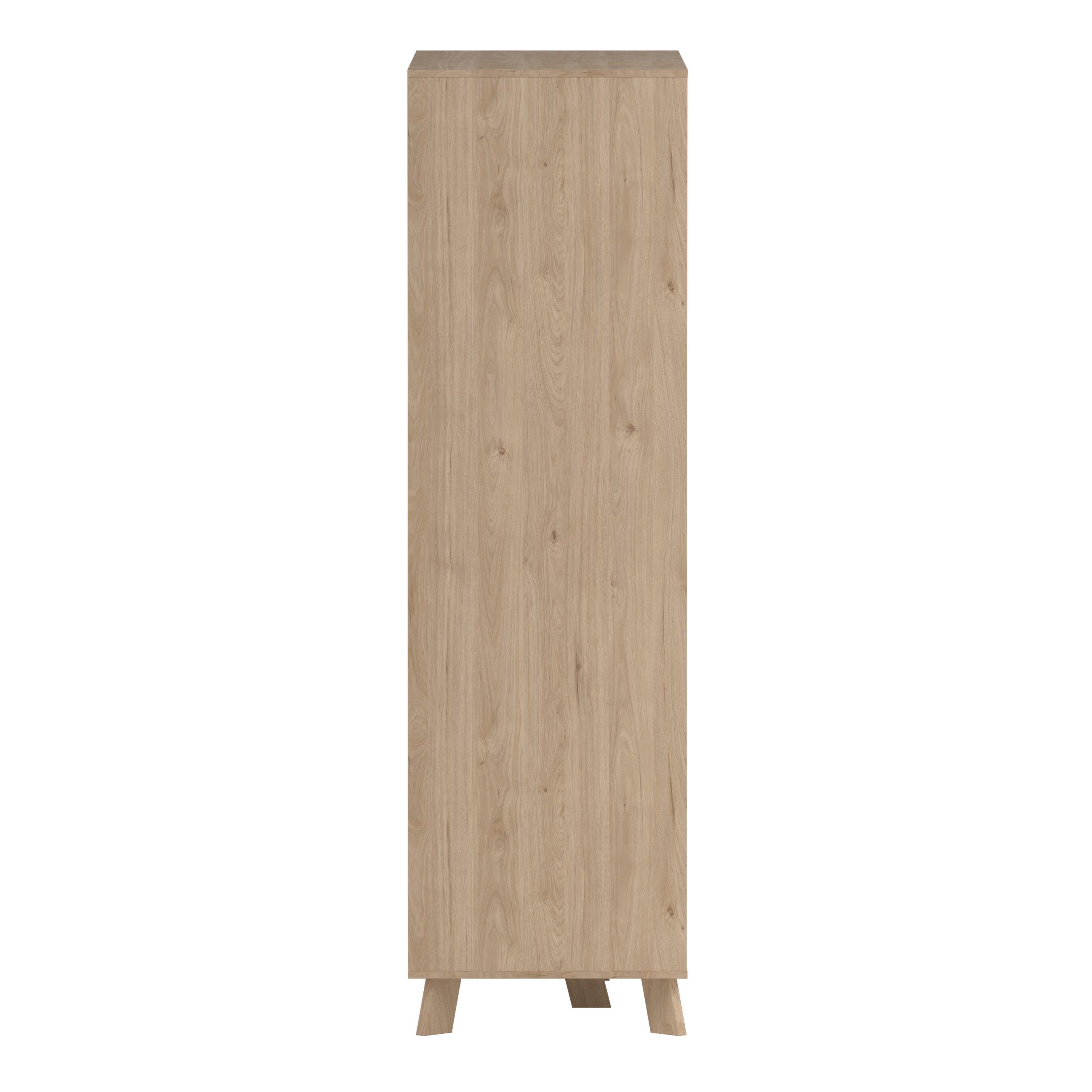 Ikast Wardrobe 3 Doors and 2 Drawers with Mirror in Jackson Hickory and White - image 4