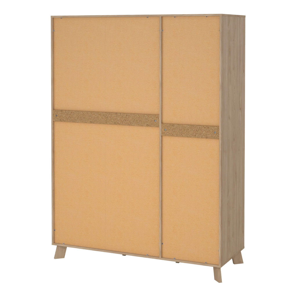 Ikast Wardrobe 3 Doors and 2 Drawers with Mirror in Jackson Hickory and White - image 5