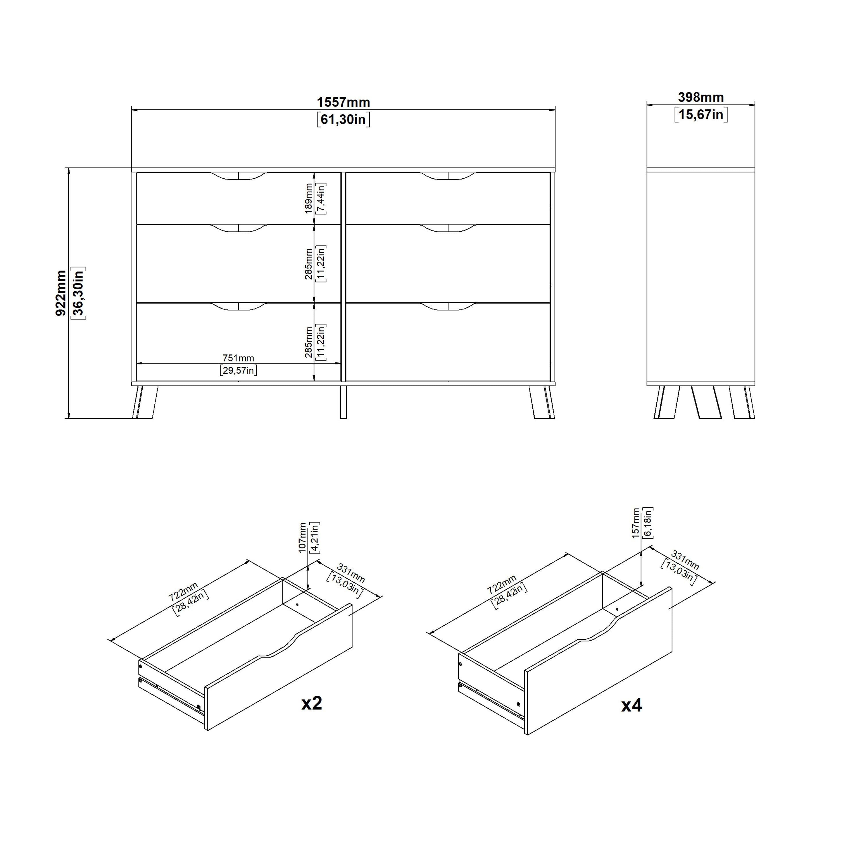 Ikast 6 Drawers Double Dresser in Jackson Hickory and White - image 12
