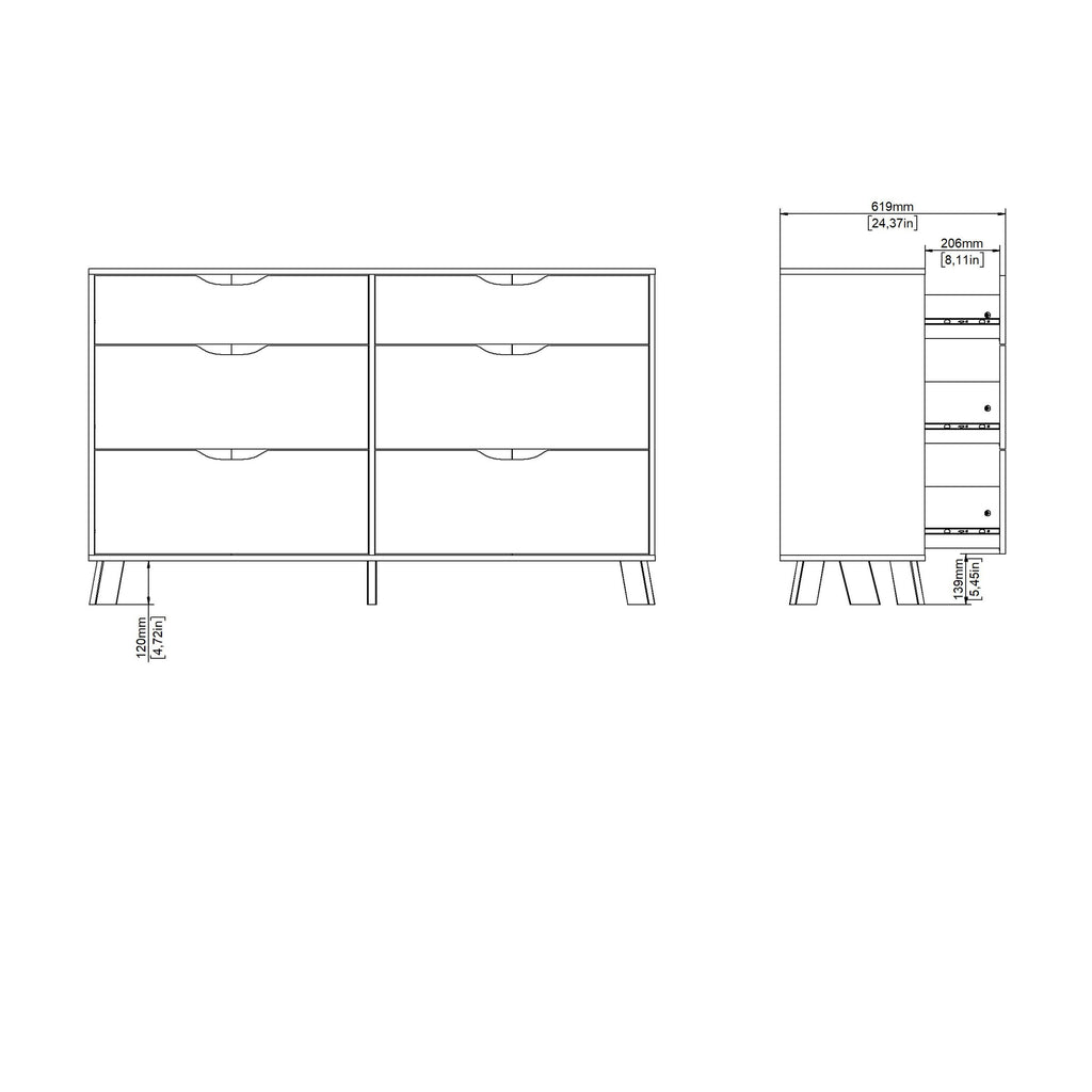 Ikast 6 Drawers Double Dresser in Jackson Hickory and White - image 13