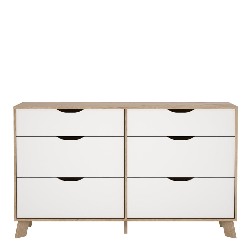 Ikast 6 Drawers Double Dresser in Jackson Hickory and White - image 2