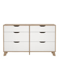 Ikast 6 Drawers Double Dresser in Jackson Hickory and White - image 2
