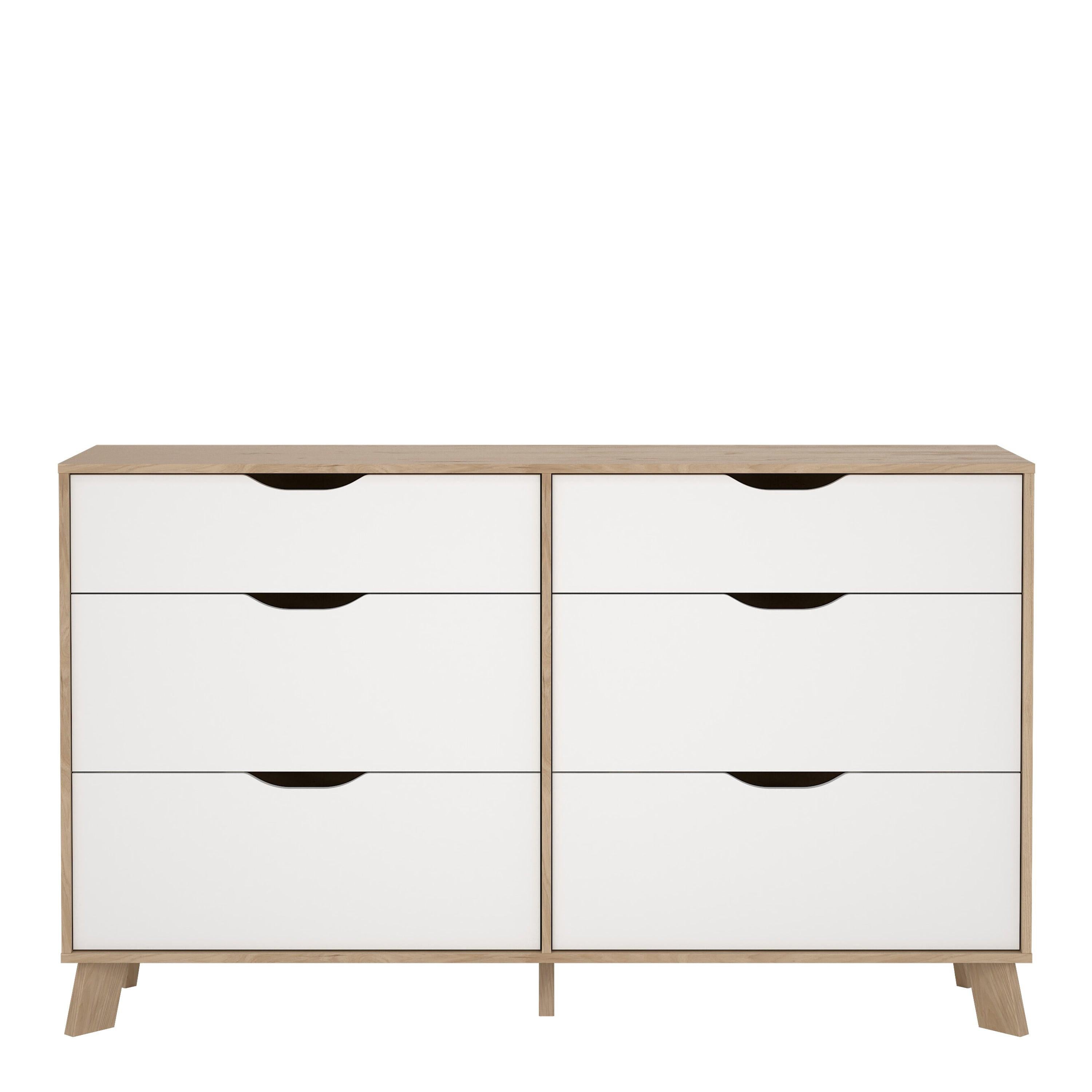 Ikast 6 Drawers Double Dresser in Jackson Hickory and White - image 2