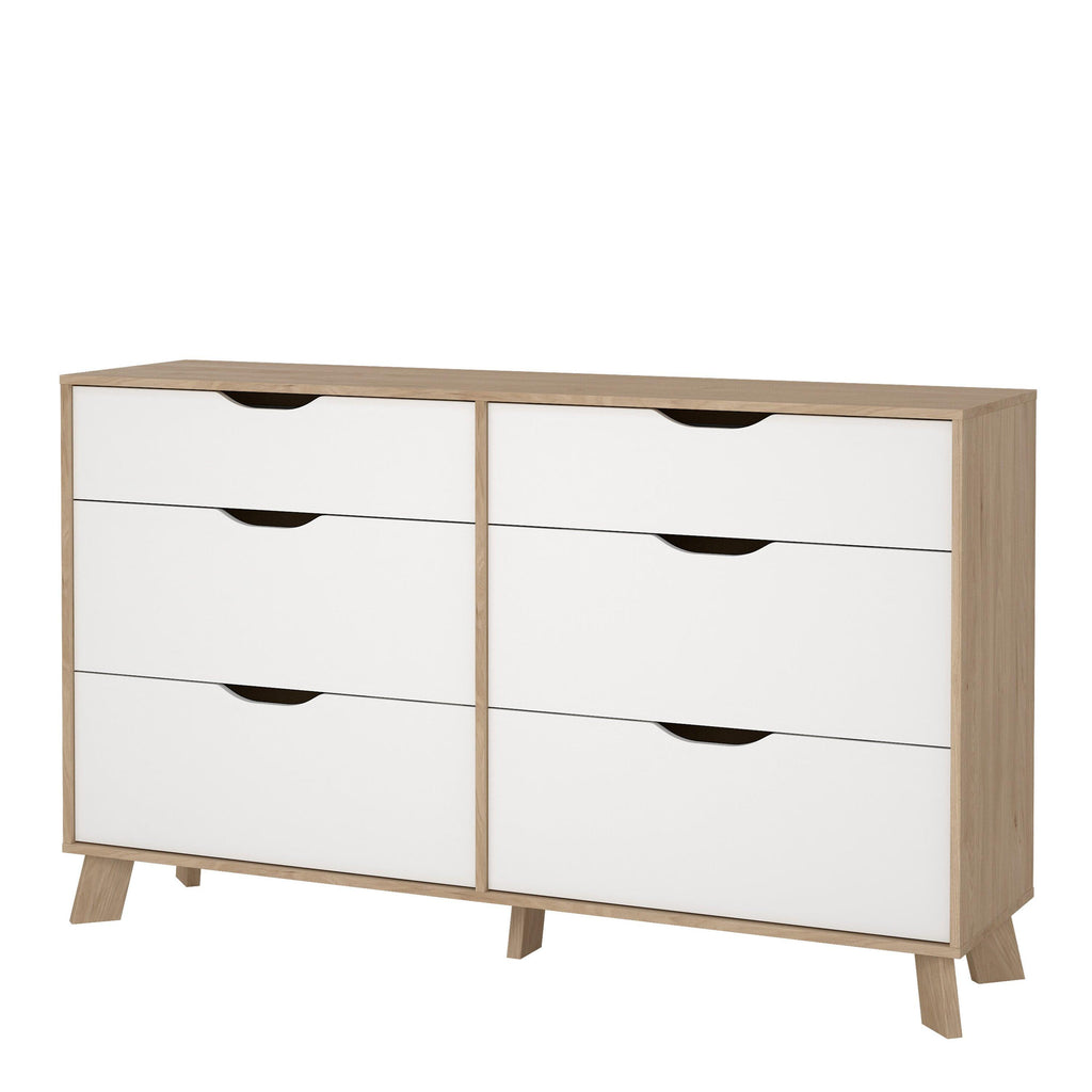 Ikast 6 Drawers Double Dresser in Jackson Hickory and White - image 3