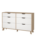 Ikast 6 Drawers Double Dresser in Jackson Hickory and White - image 3