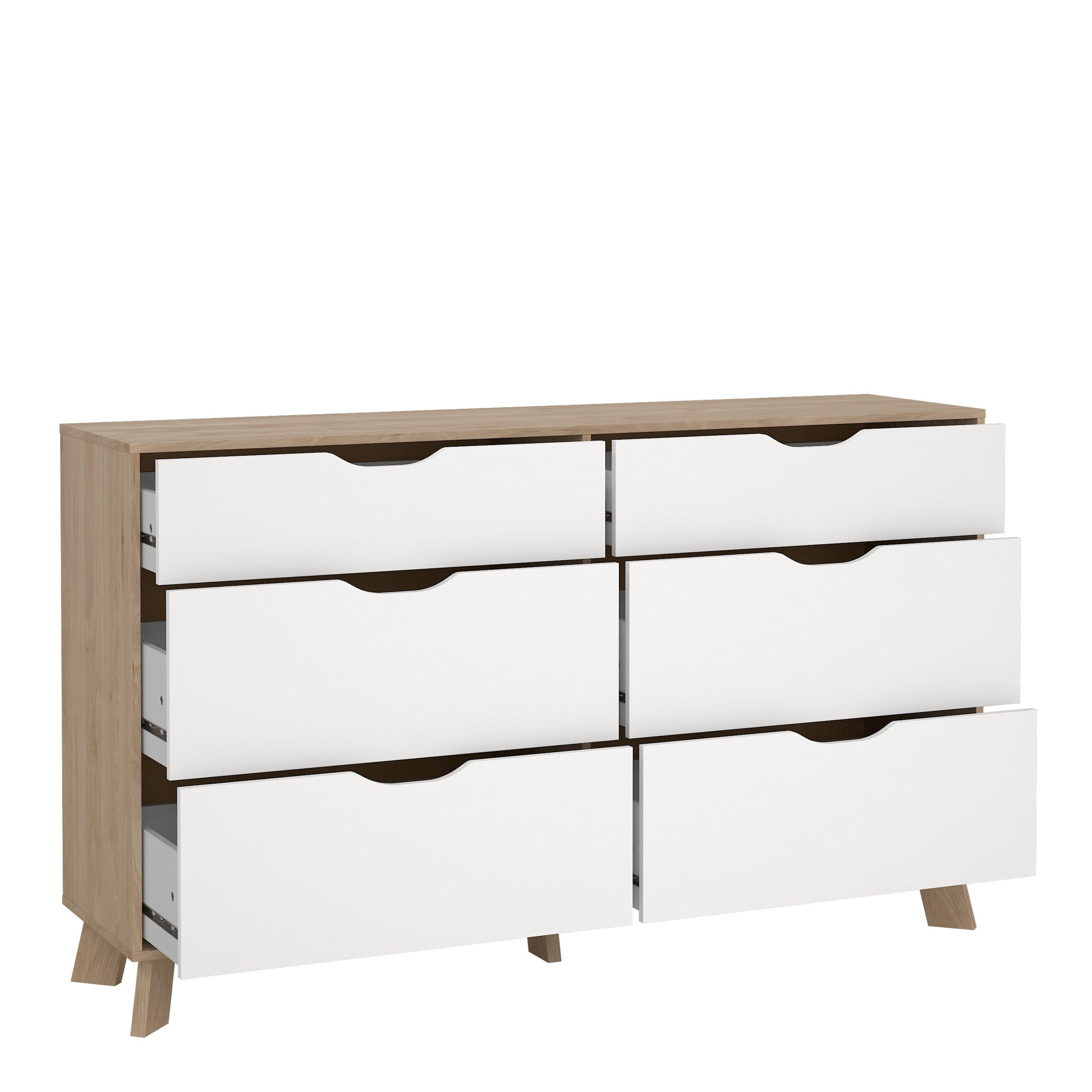 Ikast 6 Drawers Double Dresser in Jackson Hickory and White - image 6