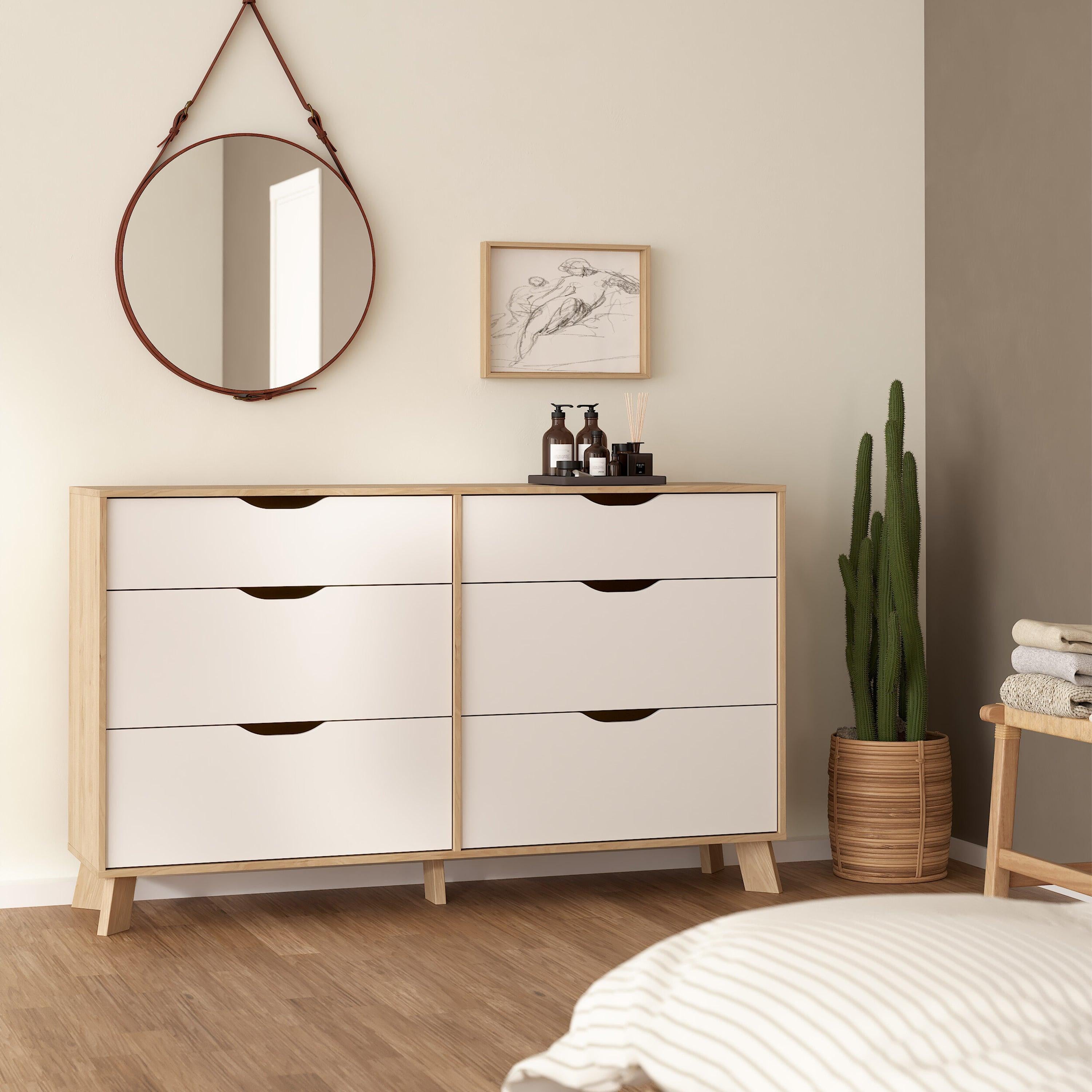 Ikast 6 Drawers Double Dresser in Jackson Hickory and White - image 8