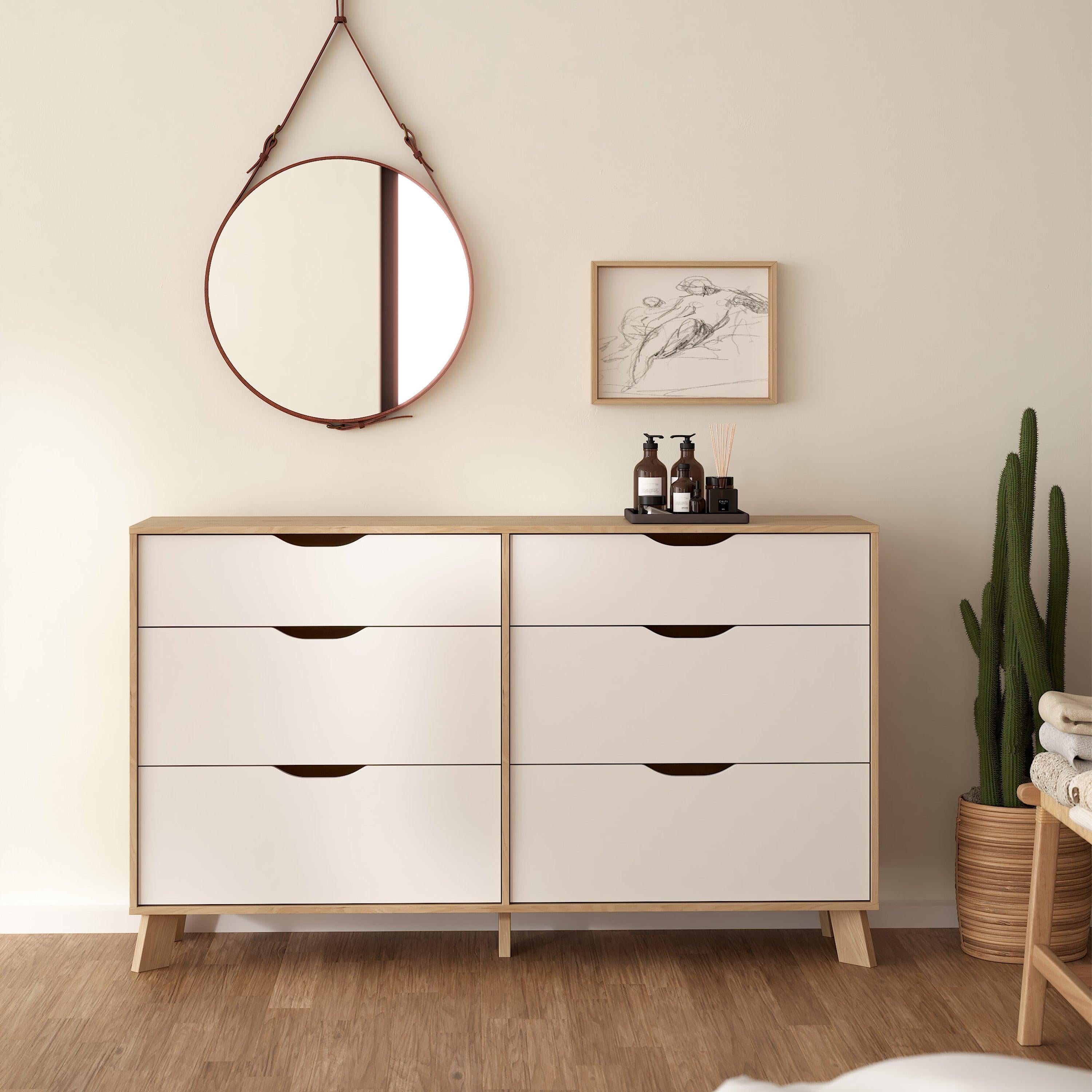 Ikast 6 Drawers Double Dresser in Jackson Hickory and White - image 9