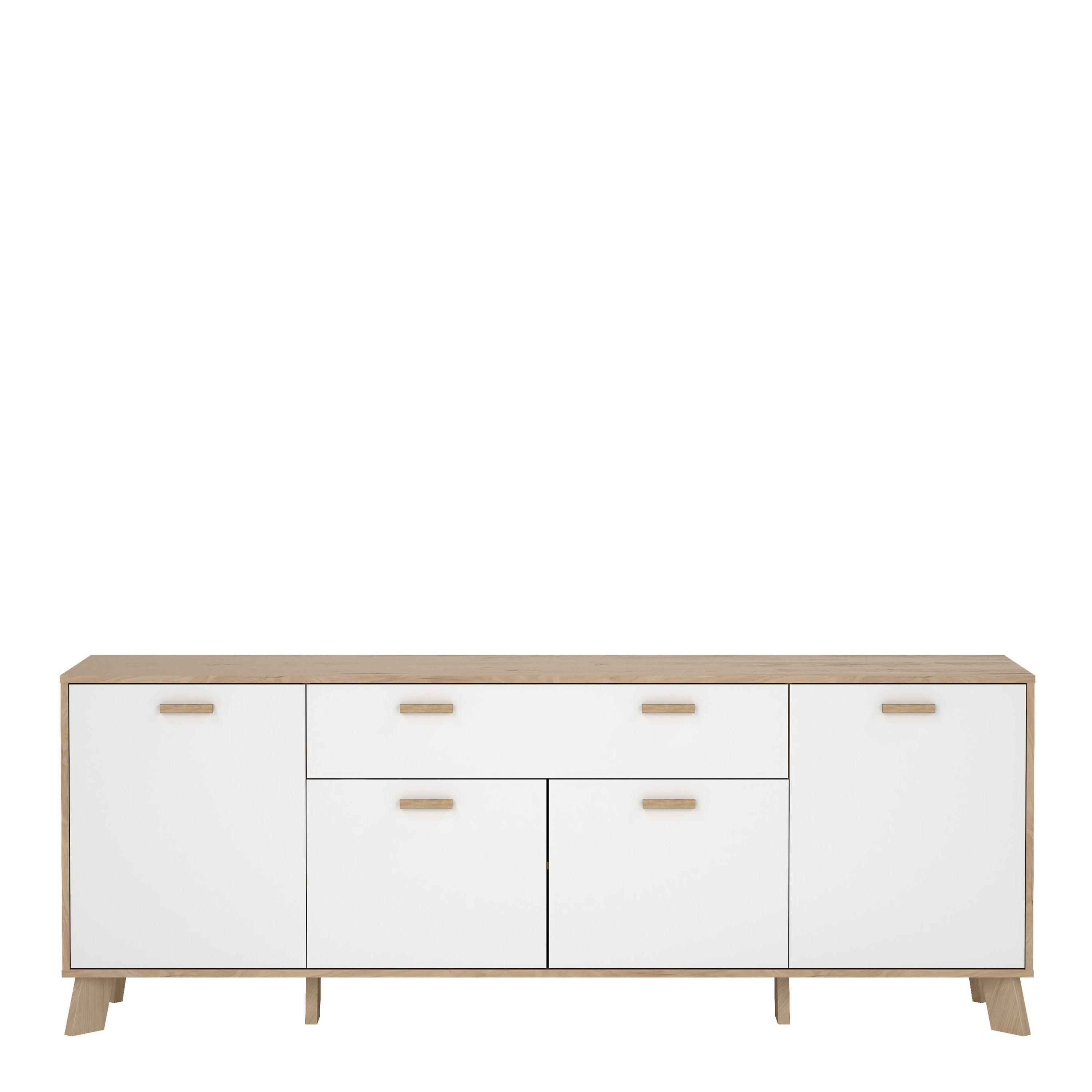 Ikast Sideboard 4 Doors + 1 Drawer in Jackson Hickory and White - image 2
