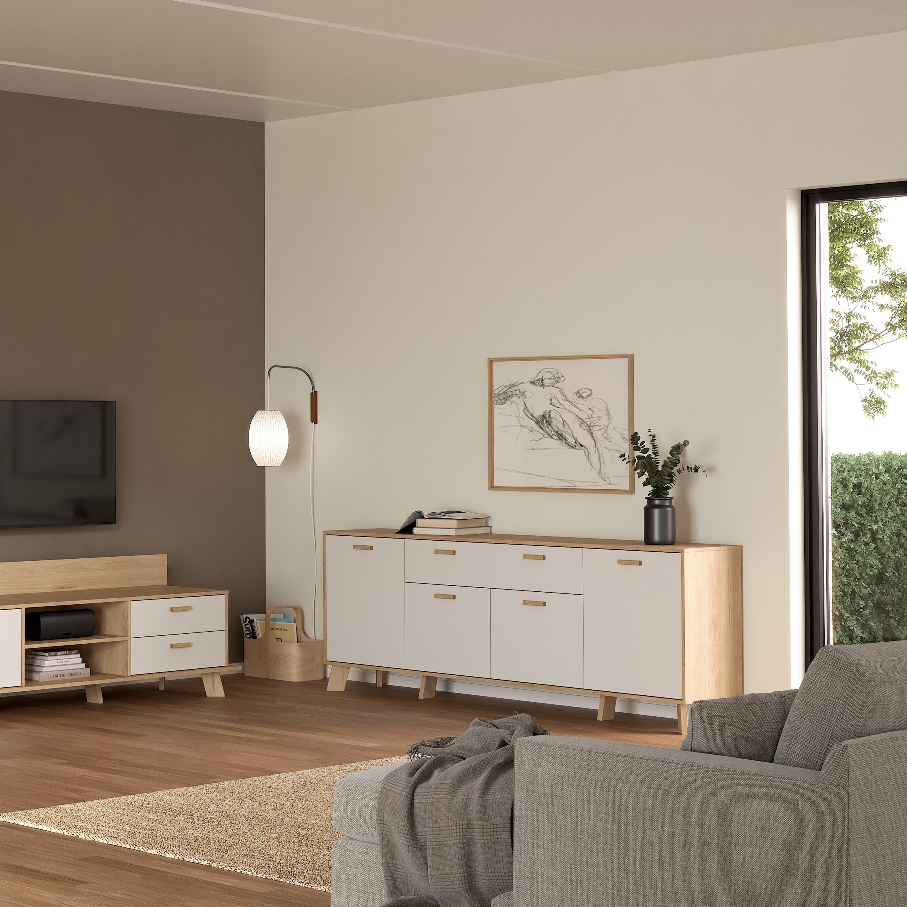 Ikast Sideboard 4 Doors + 1 Drawer in Jackson Hickory and White - image 7