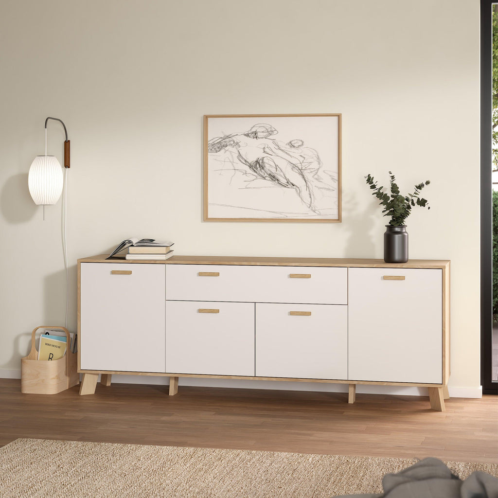 Ikast Sideboard 4 Doors + 1 Drawer in Jackson Hickory and White - image 8
