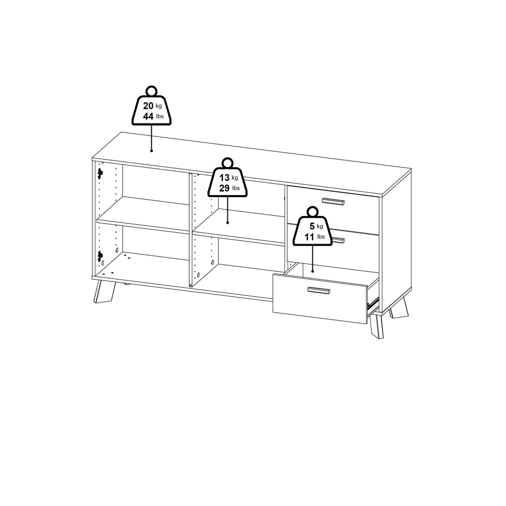 Ikast Sideboard 2 Doors + 3 Drawers in Jackson Hickory and White - image 13