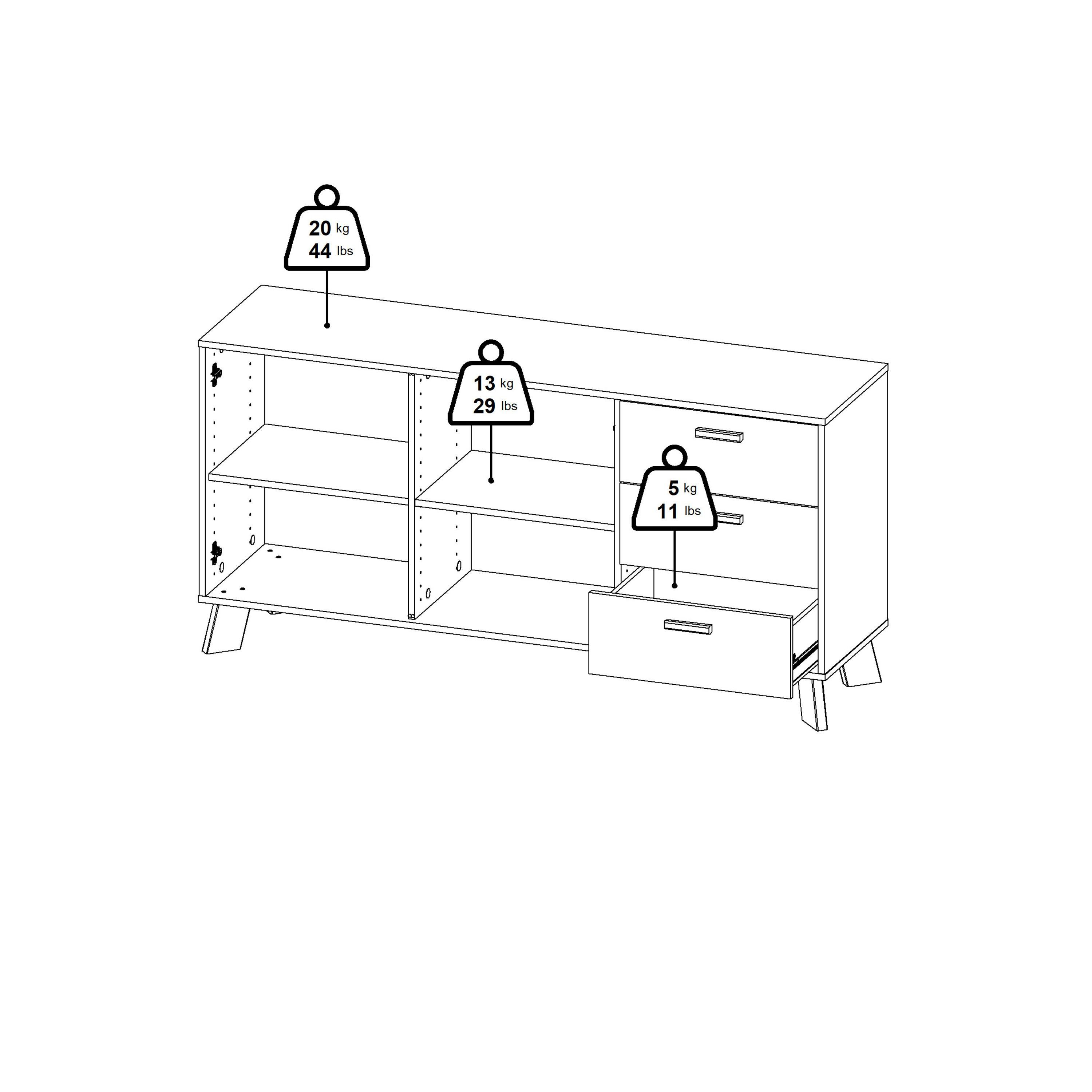 Ikast Sideboard 2 Doors + 3 Drawers in Jackson Hickory and White - image 13
