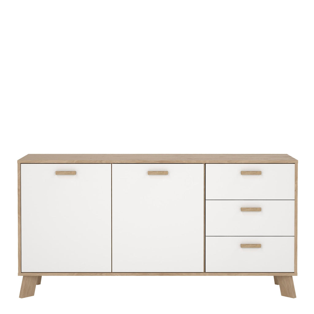 Ikast Sideboard 2 Doors + 3 Drawers in Jackson Hickory and White - image 2