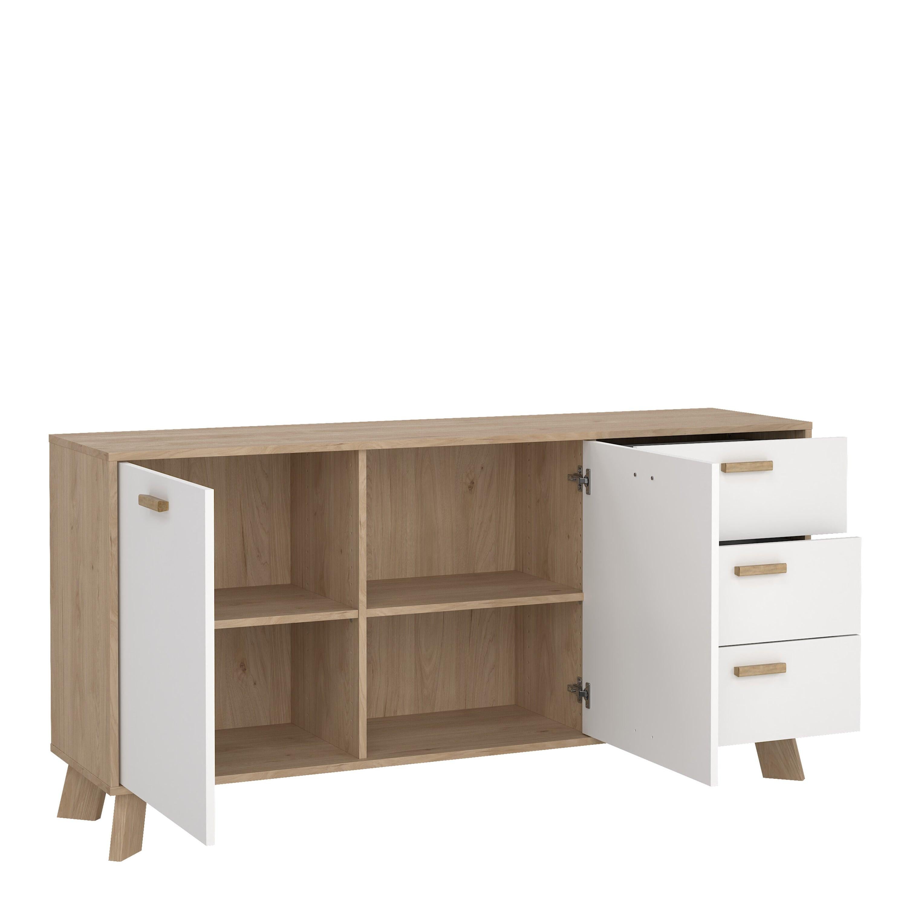 Ikast Sideboard 2 Doors + 3 Drawers in Jackson Hickory and White - image 6