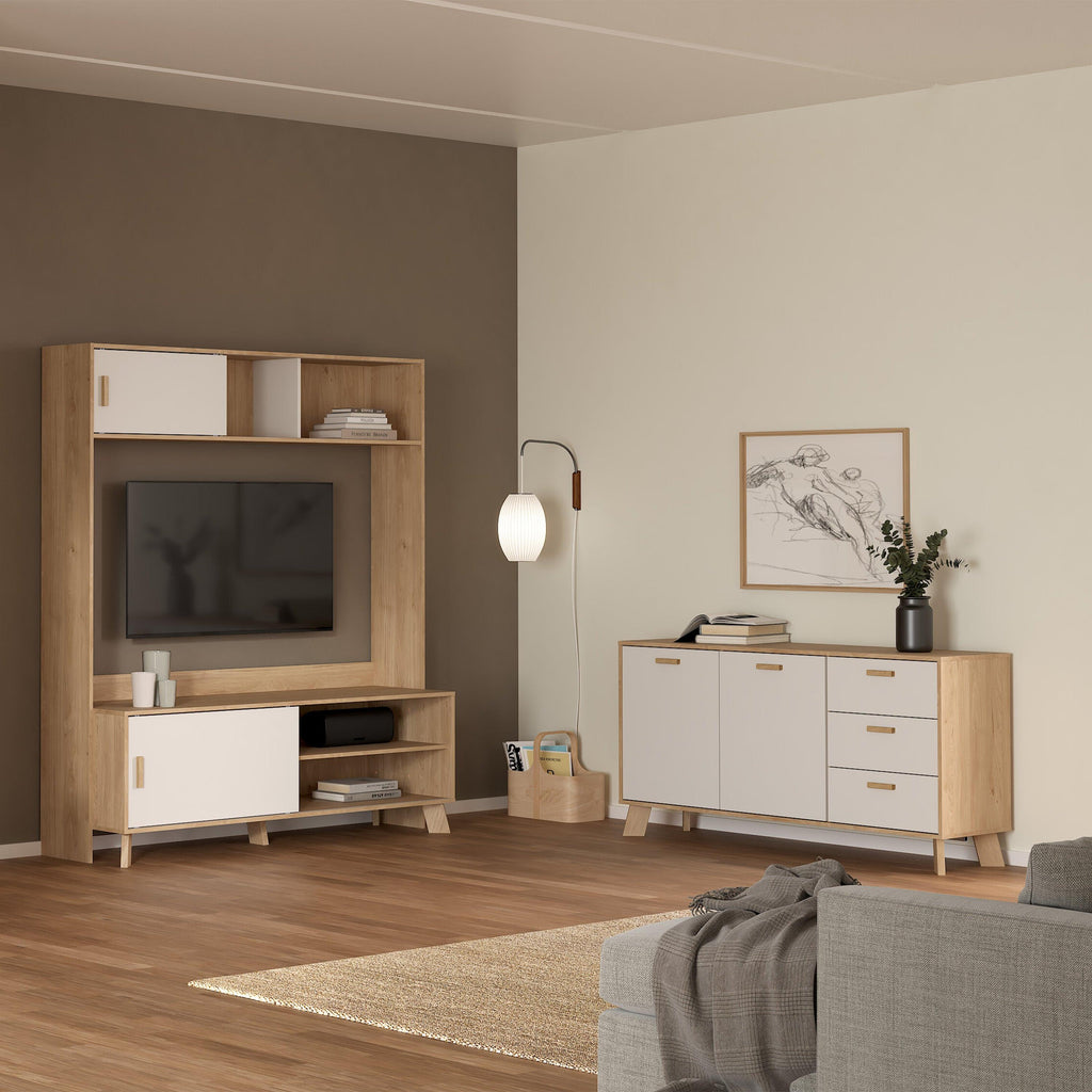 Ikast Sideboard 2 Doors + 3 Drawers in Jackson Hickory and White - image 7
