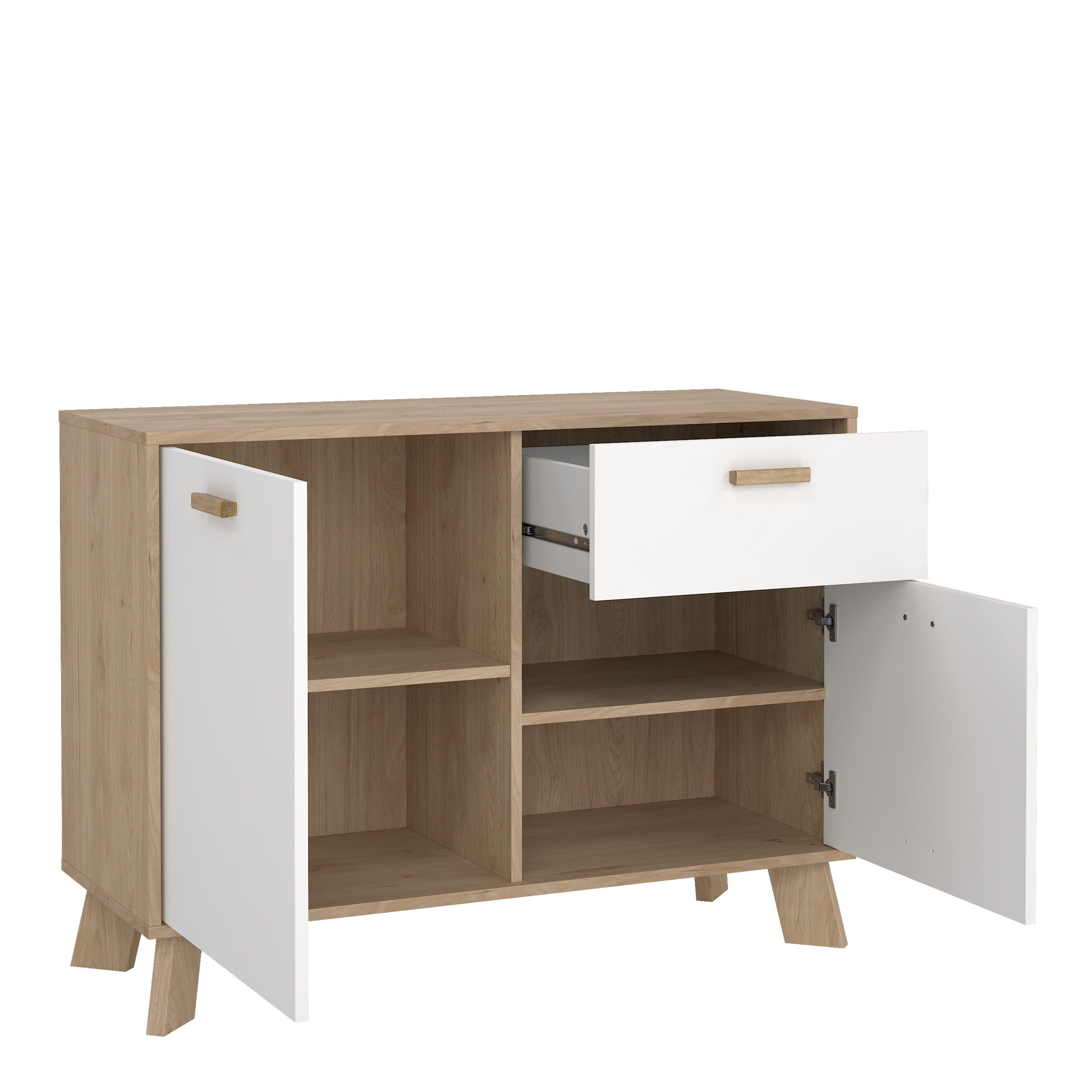 Ikast Sideboard 2 Doors + 1 Drawer in Jackson Hickory and White - image 6