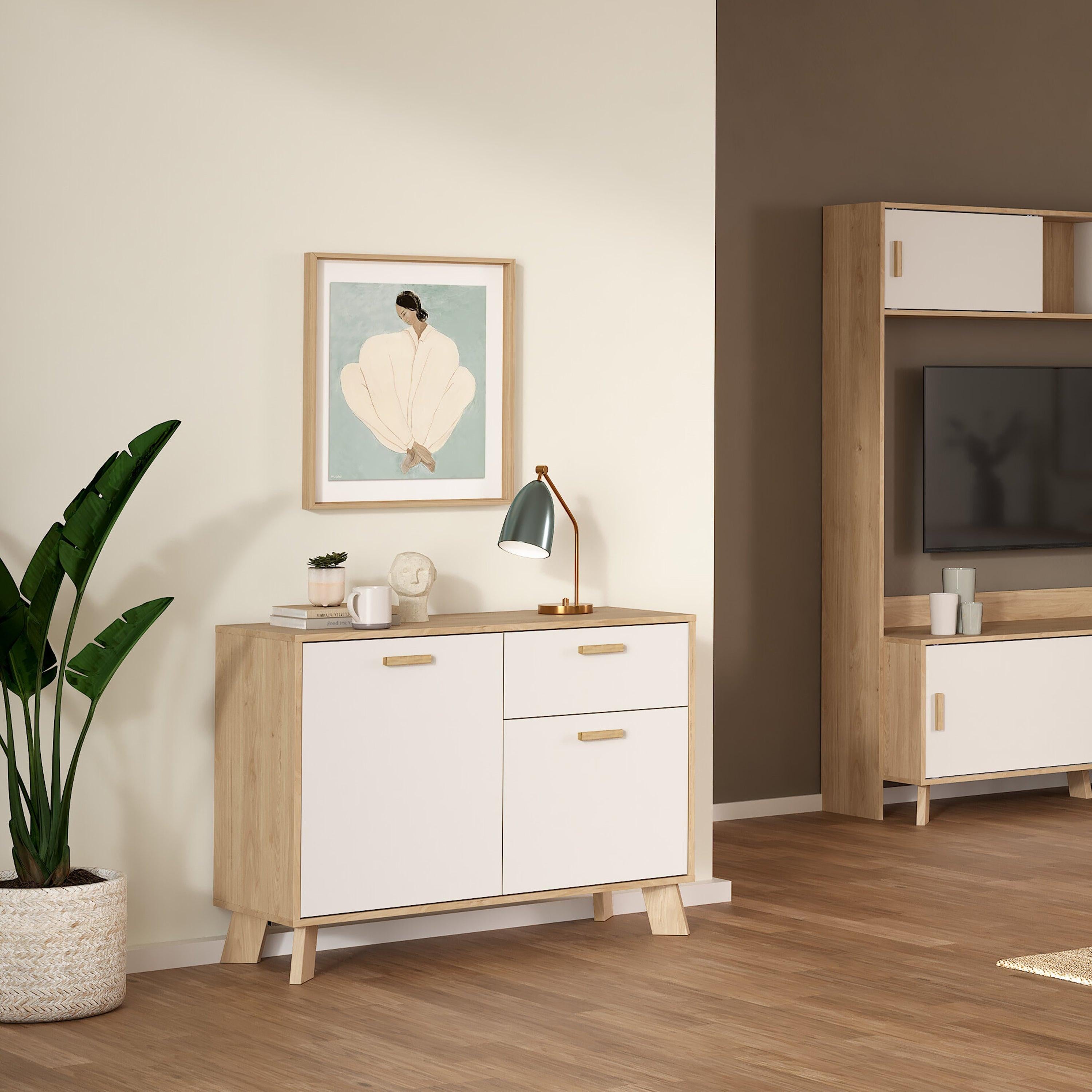 Ikast Sideboard 2 Doors + 1 Drawer in Jackson Hickory and White - image 7