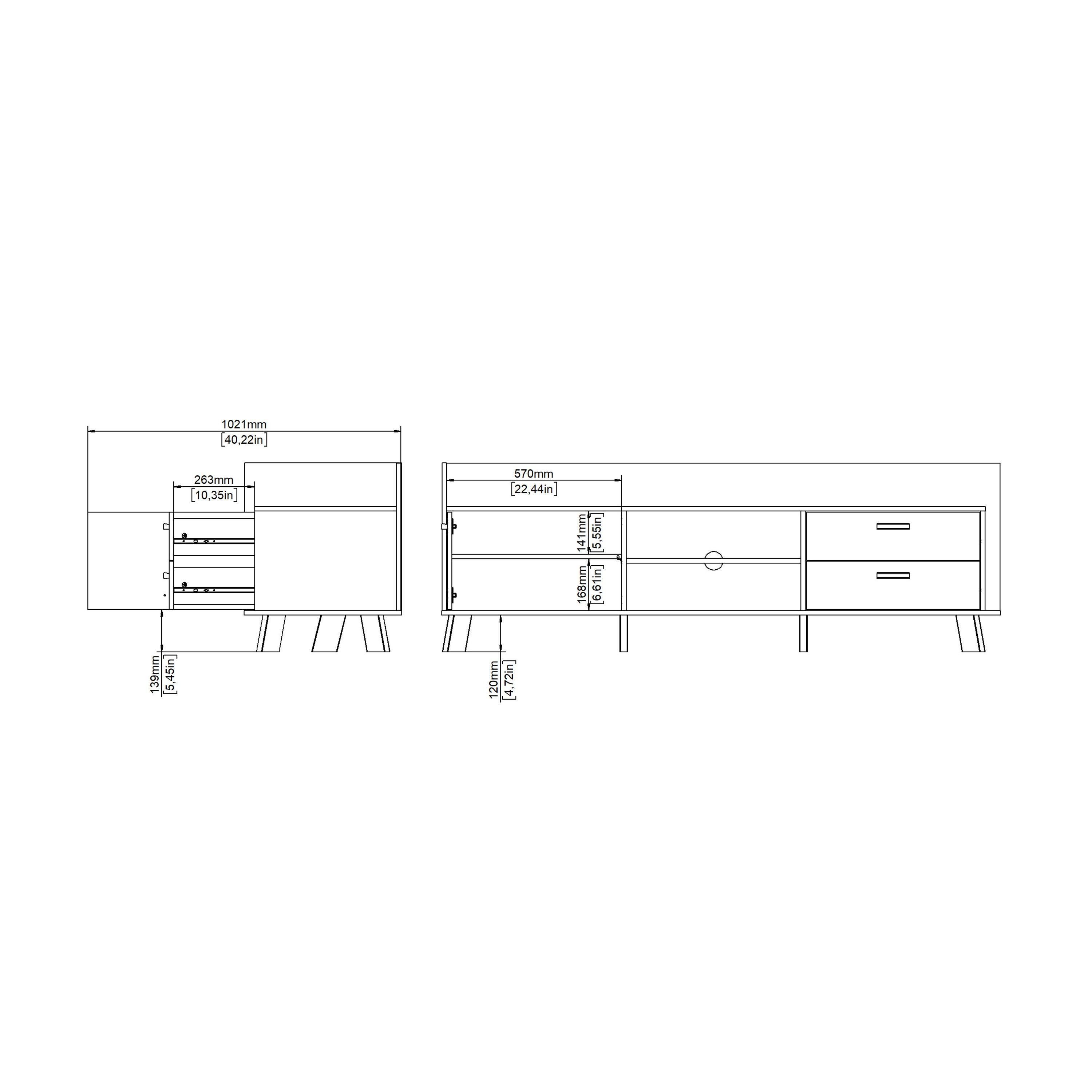Ikast TV-unit with 1 Door + 2 Drawers in Jackson Hickory and White - image 12