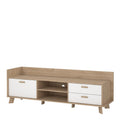 Ikast TV-unit with 1 Door + 2 Drawers in Jackson Hickory and White - image 3