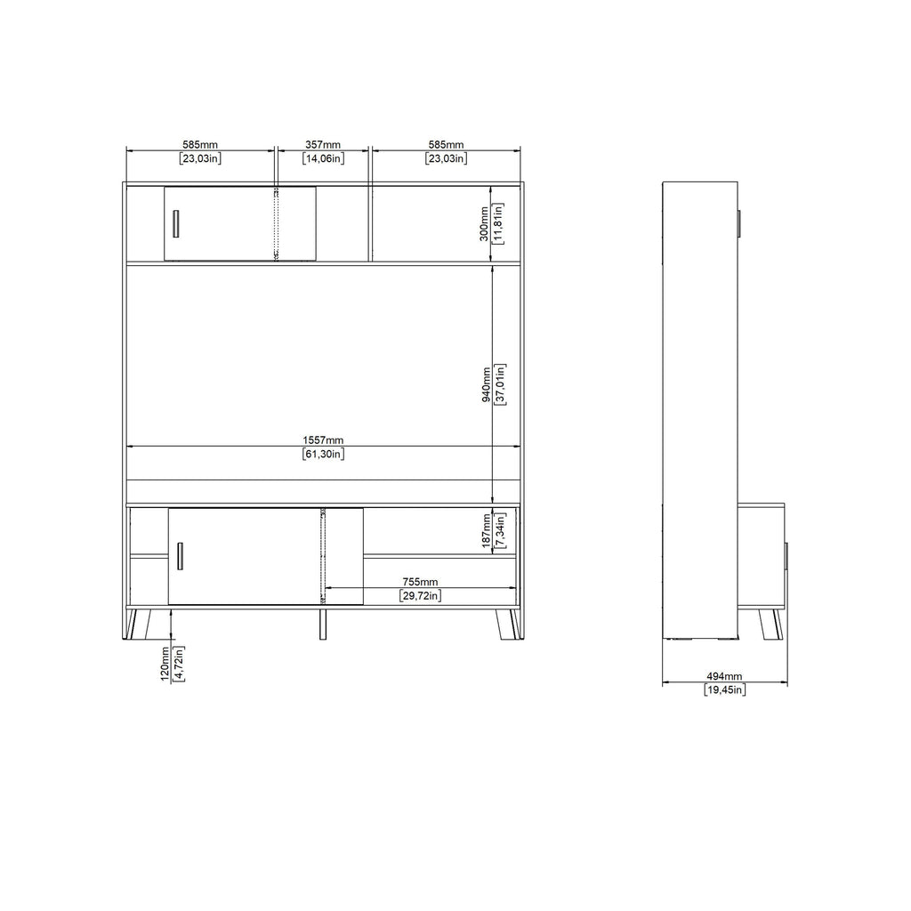 Ikast TV-Wall Unit with 2 Sliding Doors in Jackson Hickory and White - image 13