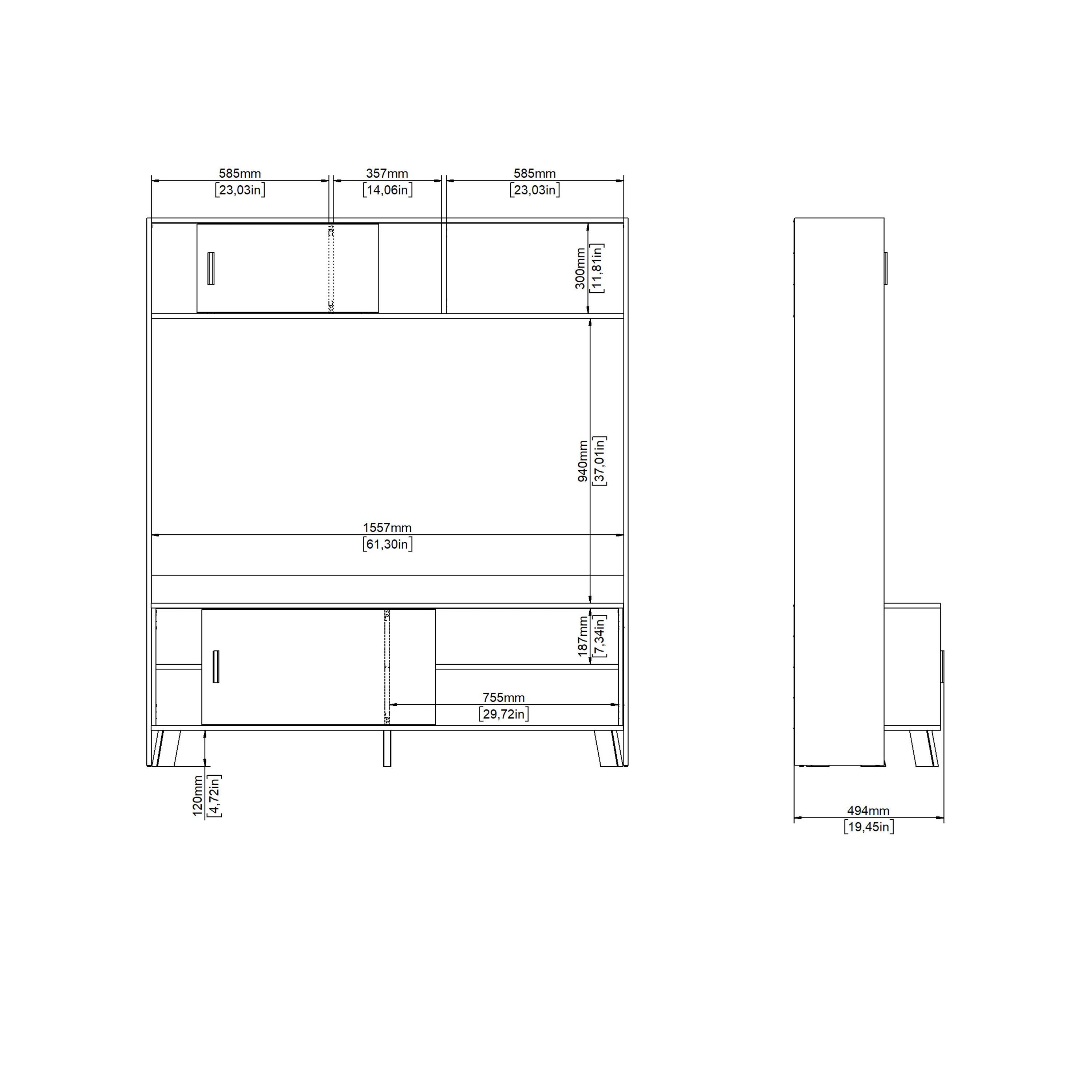 Ikast TV-Wall Unit with 2 Sliding Doors in Jackson Hickory and White - image 13