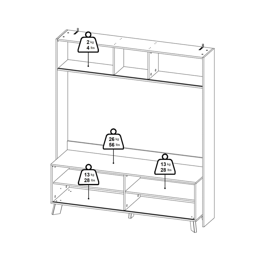 Ikast TV-Wall Unit with 2 Sliding Doors in Jackson Hickory and White - image 14