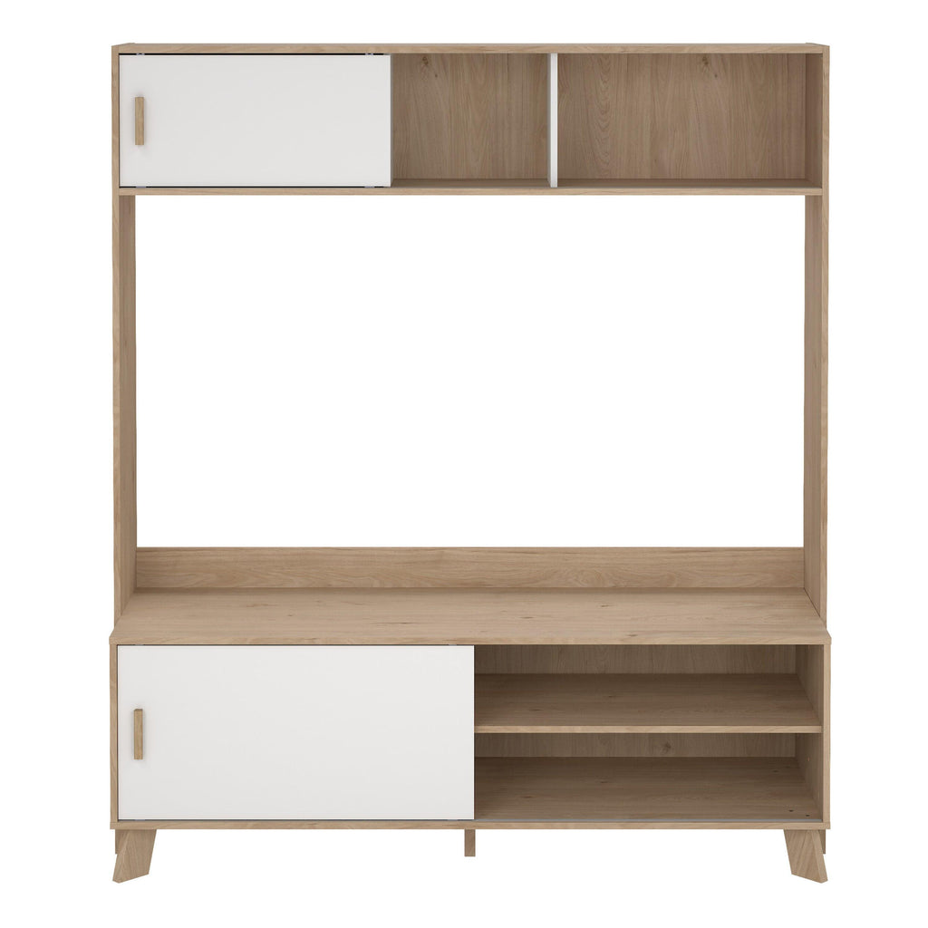 Ikast TV-Wall Unit with 2 Sliding Doors in Jackson Hickory and White - image 2