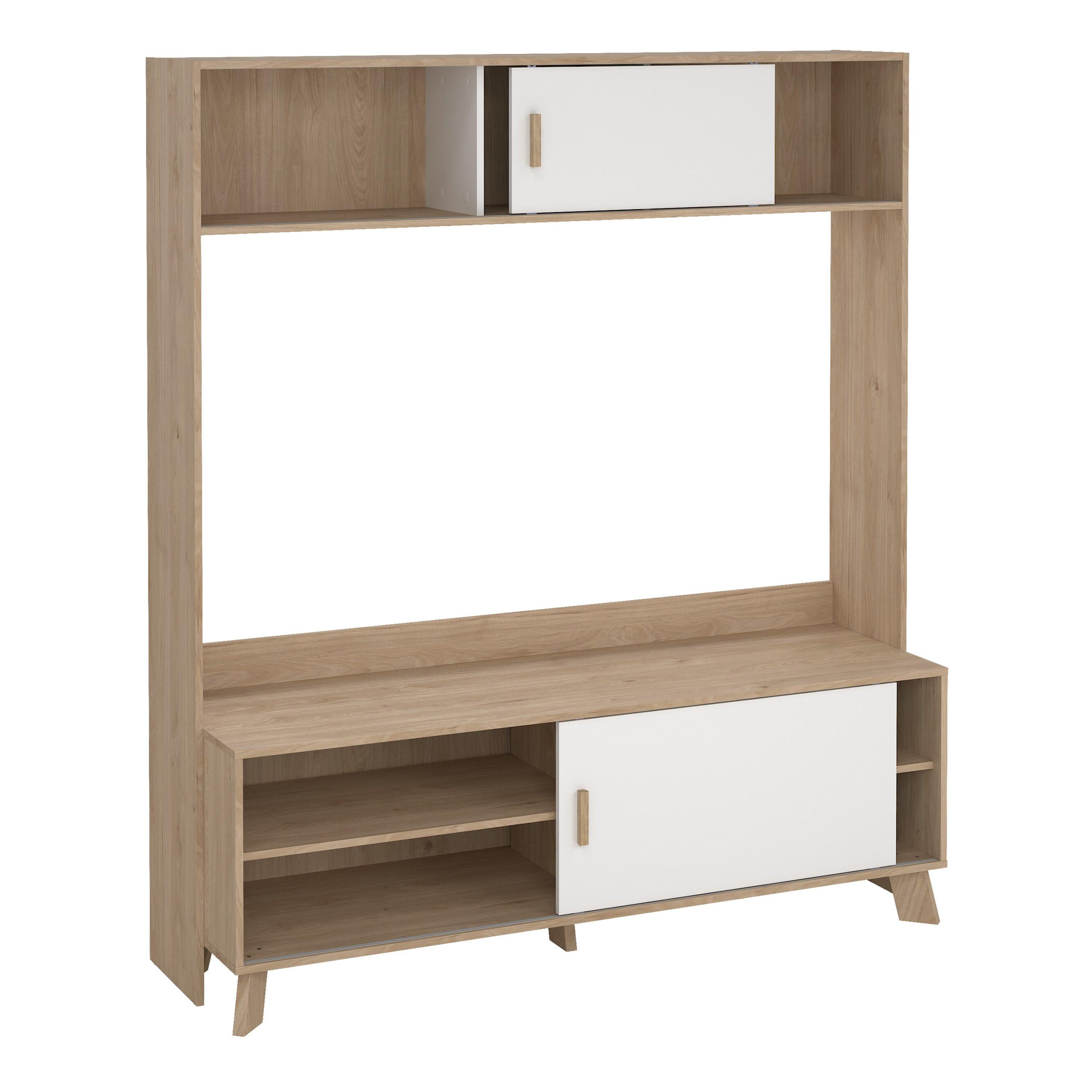 Ikast TV-Wall Unit with 2 Sliding Doors in Jackson Hickory and White - image 6