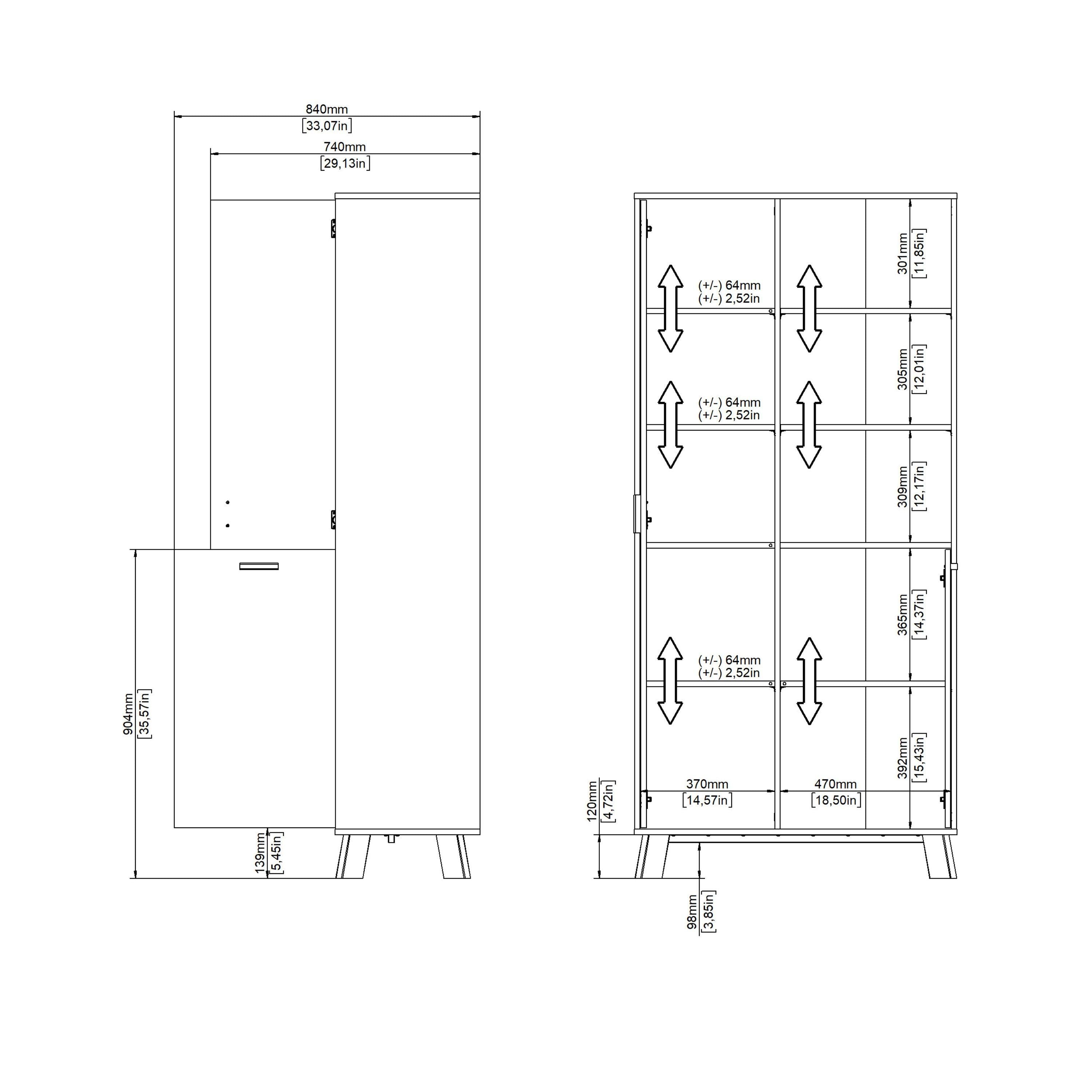Ikast China Cabinet 2 Doors in Jackson Hickory and White - image 12