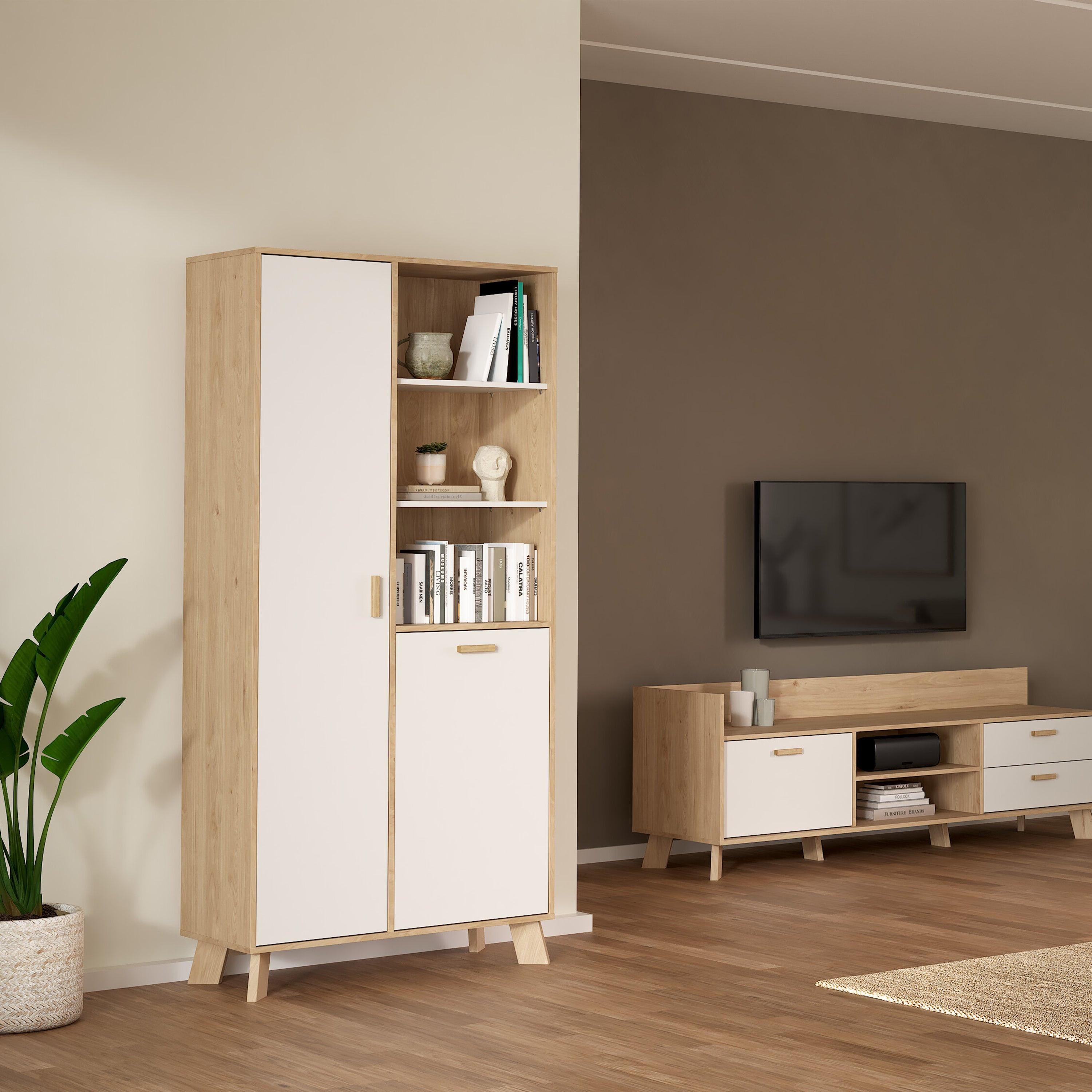 Ikast China Cabinet 2 Doors in Jackson Hickory and White - image 7