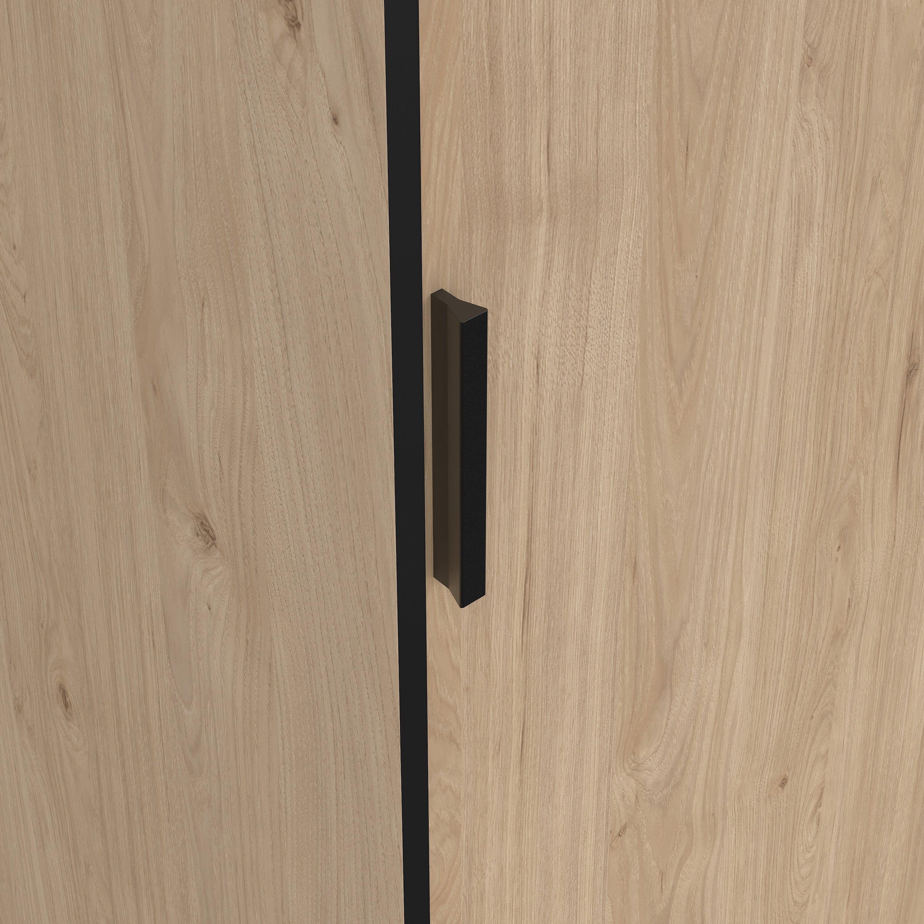 Line Wardrobe with 2 Sliding Doors 1 Small Door and 2 Drawers in Jackson Hickory Oak - image 10
