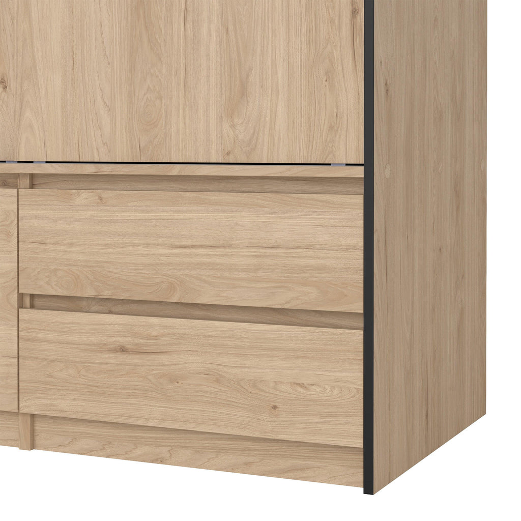 Line Wardrobe with 2 Sliding Doors 1 Small Door and 2 Drawers in Jackson Hickory Oak - image 11
