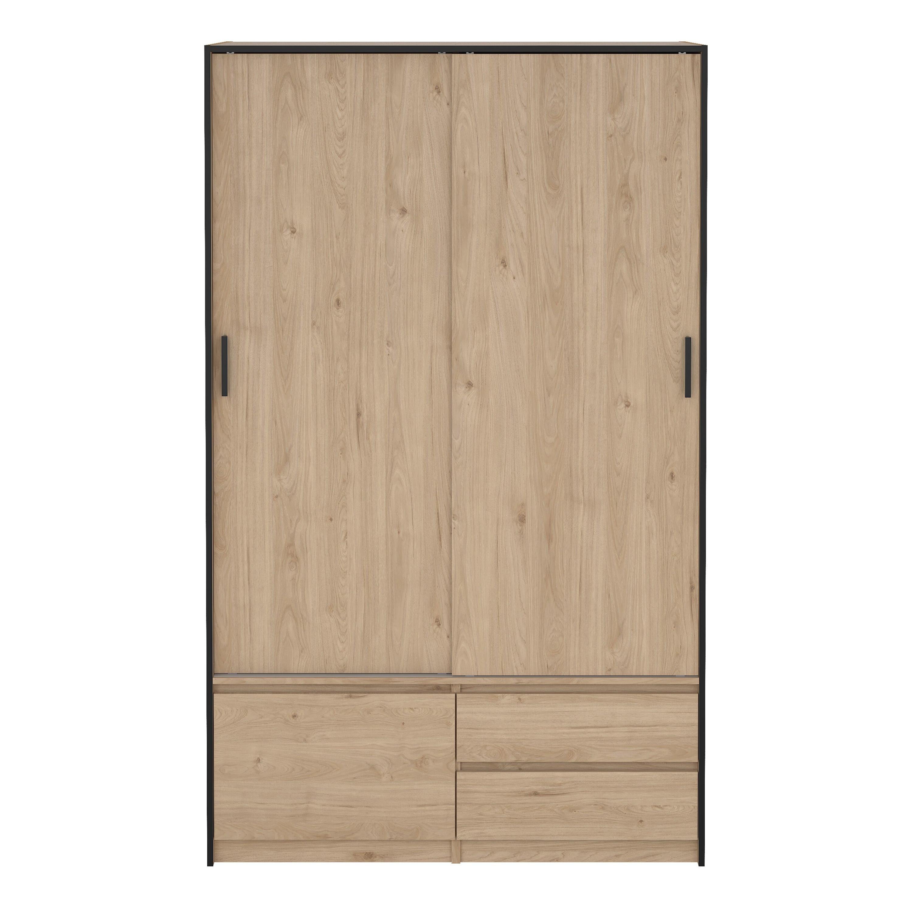 Line Wardrobe with 2 Sliding Doors 1 Small Door and 2 Drawers in Jackson Hickory Oak - image 2