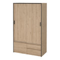 Line Wardrobe with 2 Sliding Doors 1 Small Door and 2 Drawers in Jackson Hickory Oak - image 3