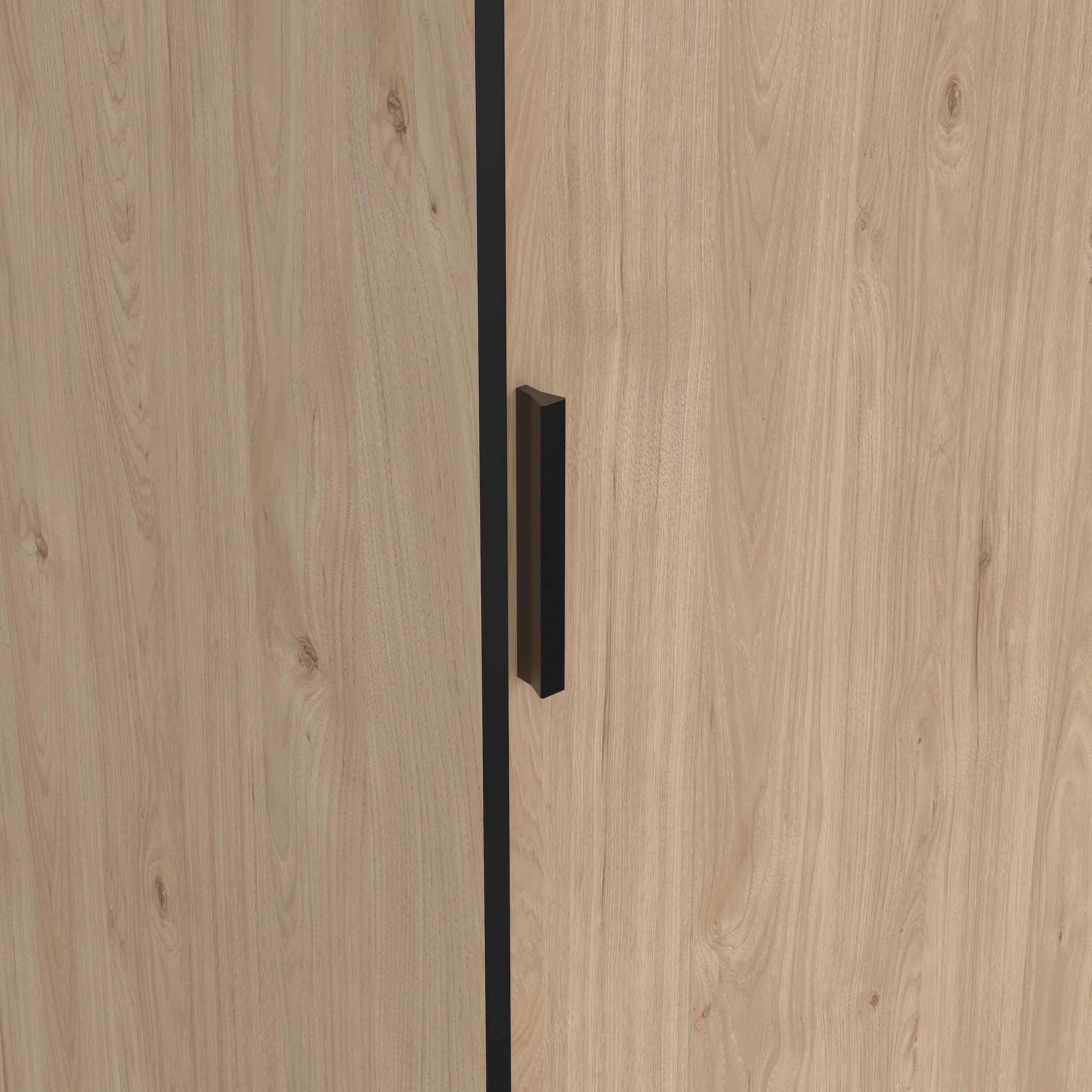 Line Wardrobe with 2 Sliding Doors 1 Sliding Door with Mirror in Jackson Hickory Oak - image 10