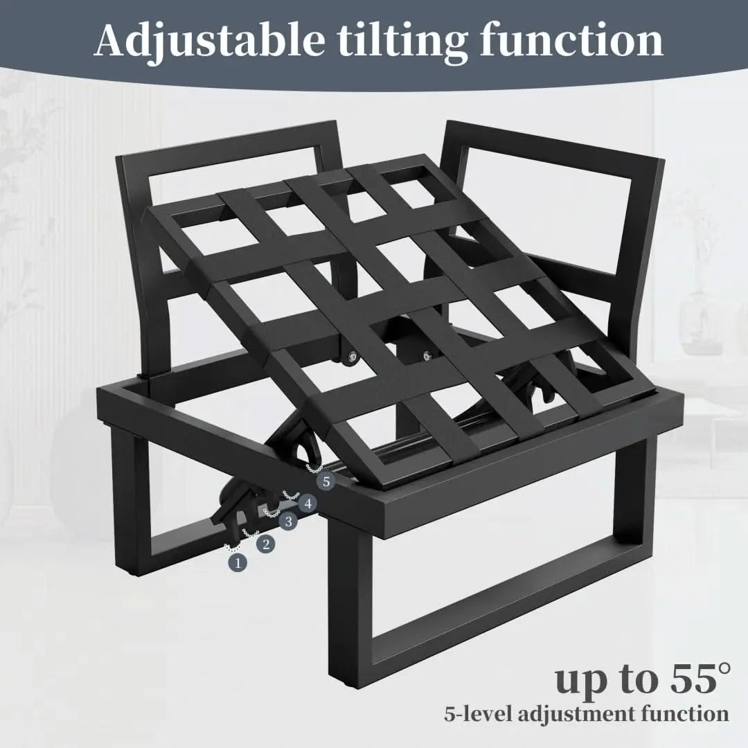 5-6 Seater Garden Lounge Set, Galvanized Iron Frame Outdoor Patio Furniture, 5-Piece Set, Reclining & Adjustable Seating, WPC Tabletop Table Included, Grey Fabric  Gray Frame Haslam Living