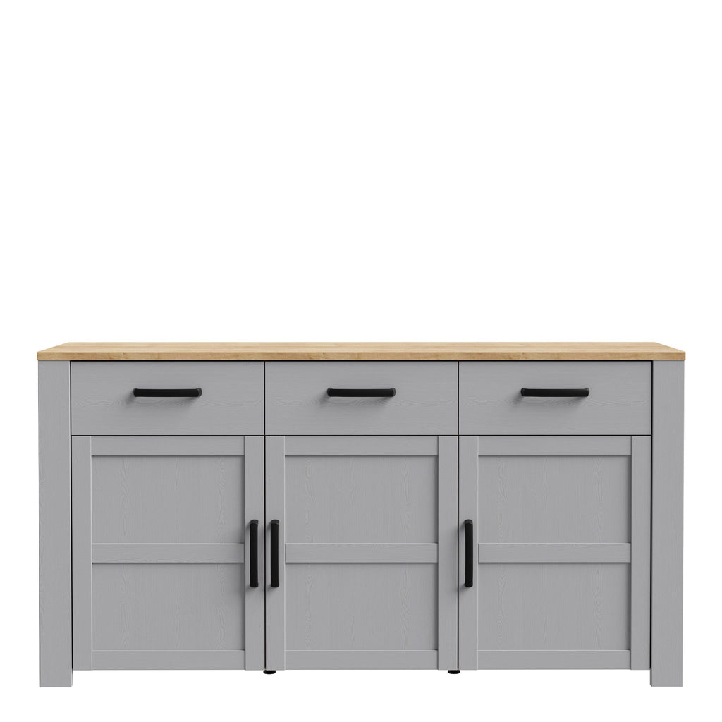 Bohol 3 Door 3 Drawer Sideboard in Riviera Oak/Grey Oak - image 2