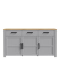 Bohol 3 Door 3 Drawer Sideboard in Riviera Oak/Grey Oak - image 2